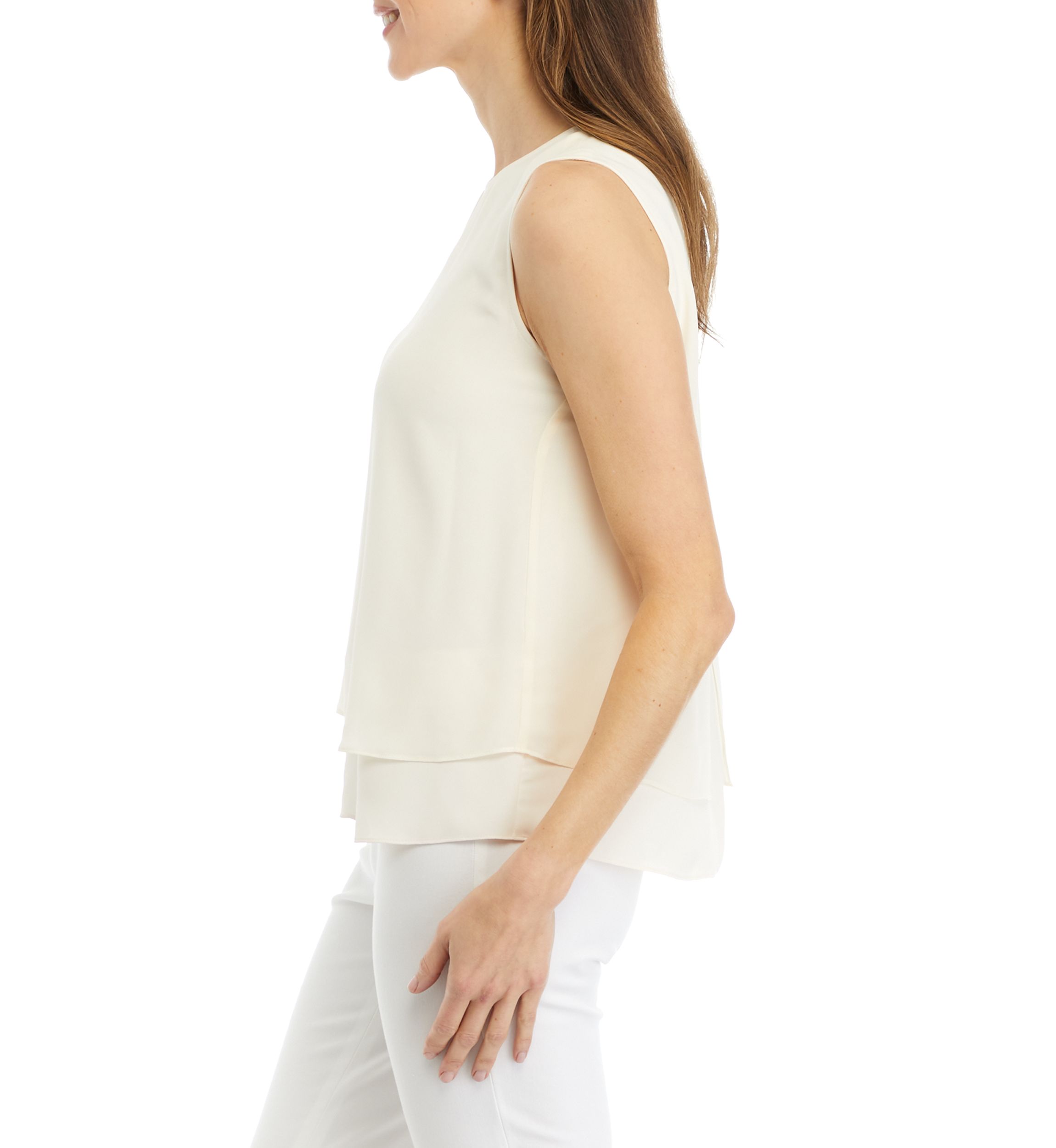Petite Sleeveless Double Layer Blouse