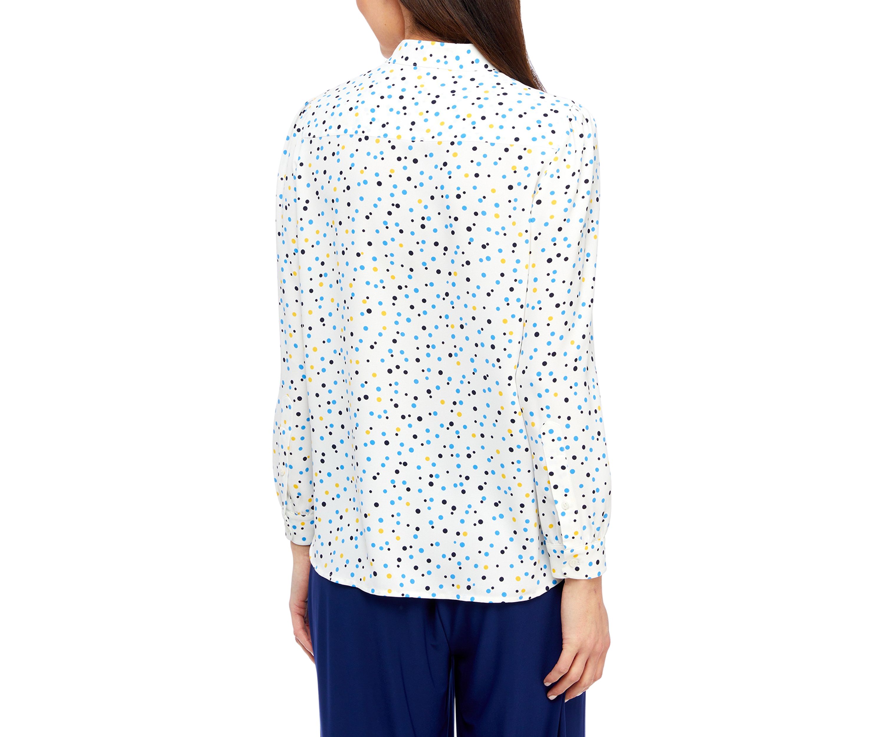 Petite Printed Popover Blouse