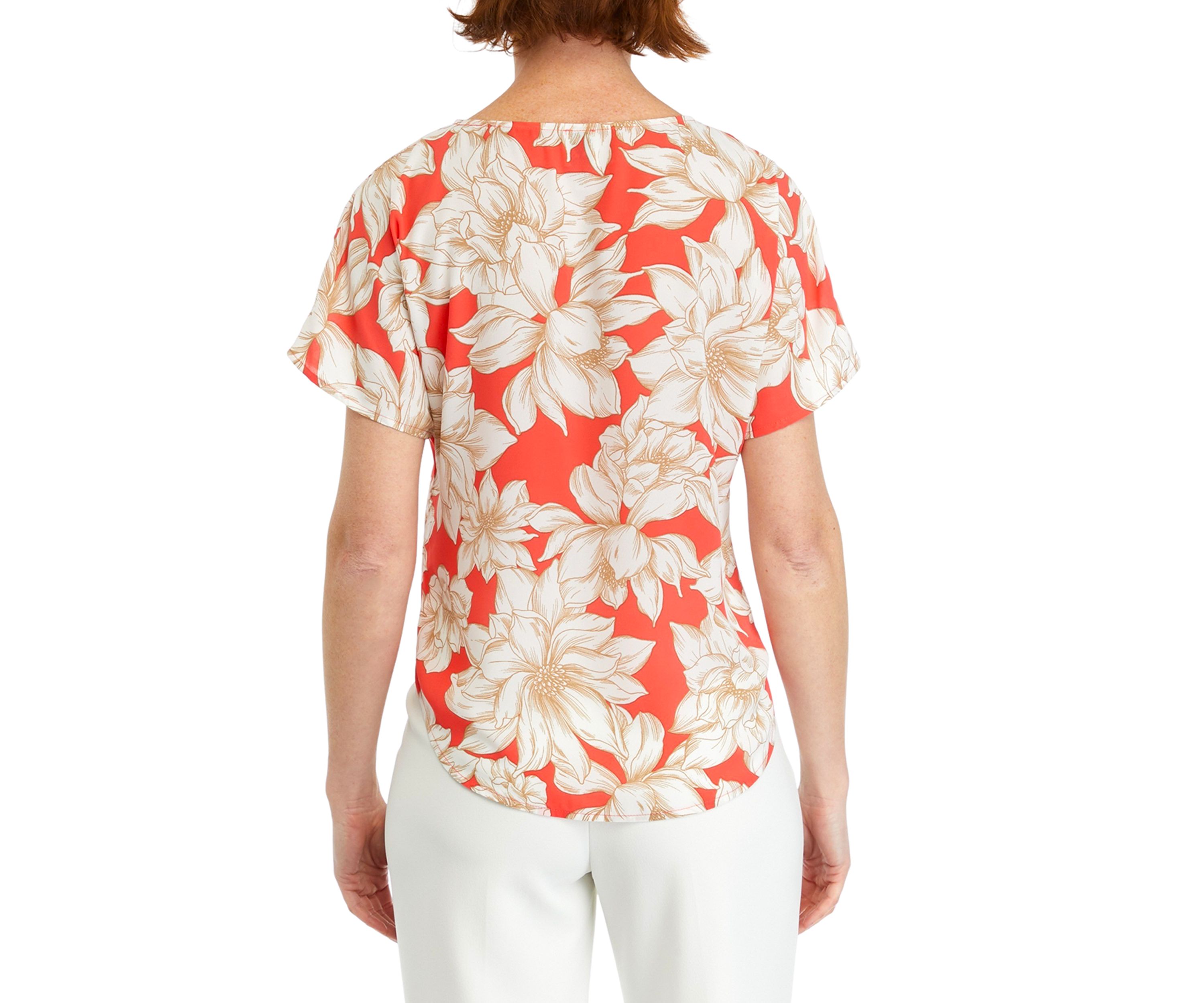Womens Short Sleeve Blouse with Boat Neckline
