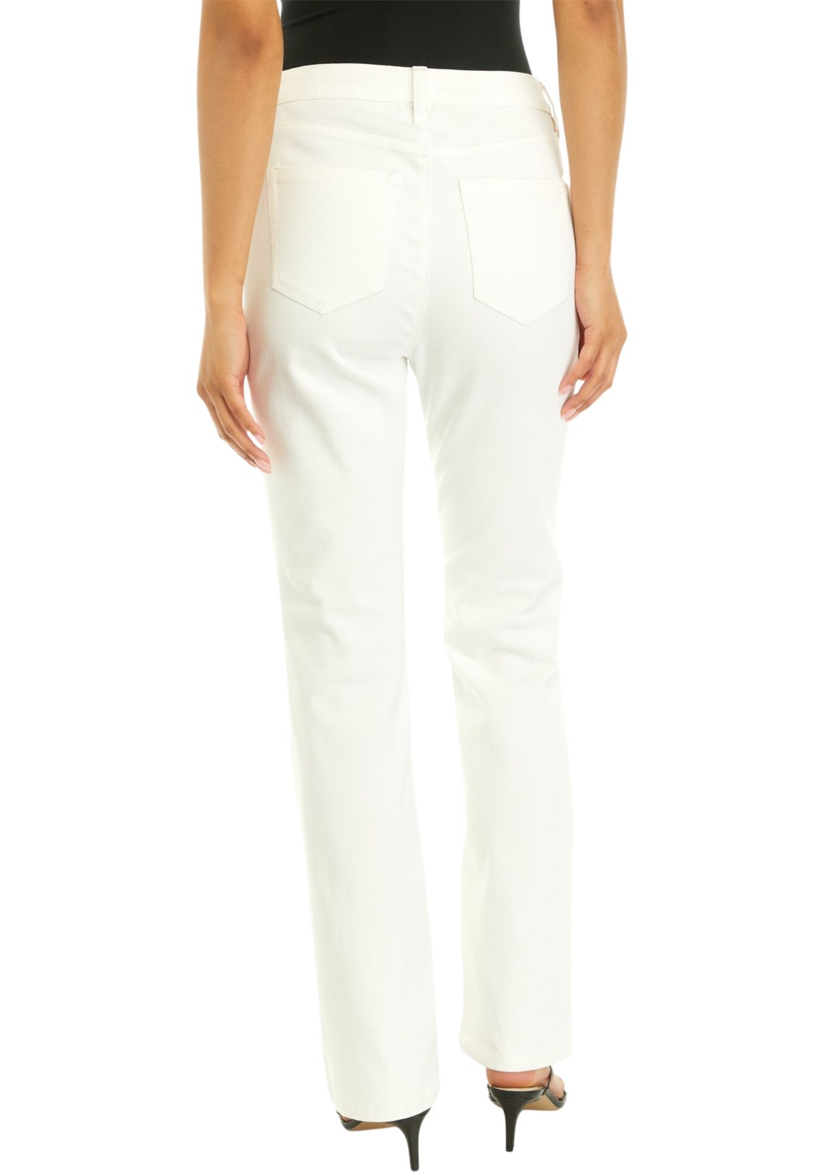 Womens High Rise Fly Front 5 Pocket Bootcut Pants