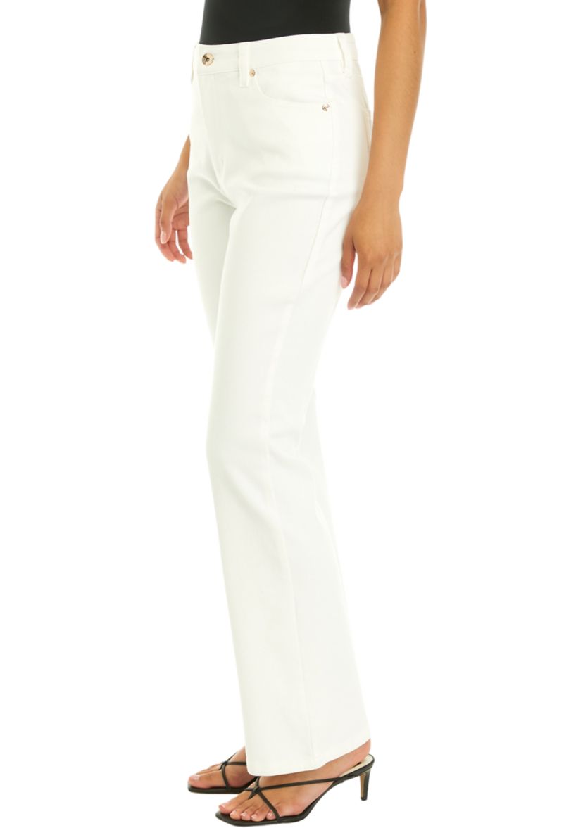 Womens High Rise Fly Front 5 Pocket Bootcut Pants