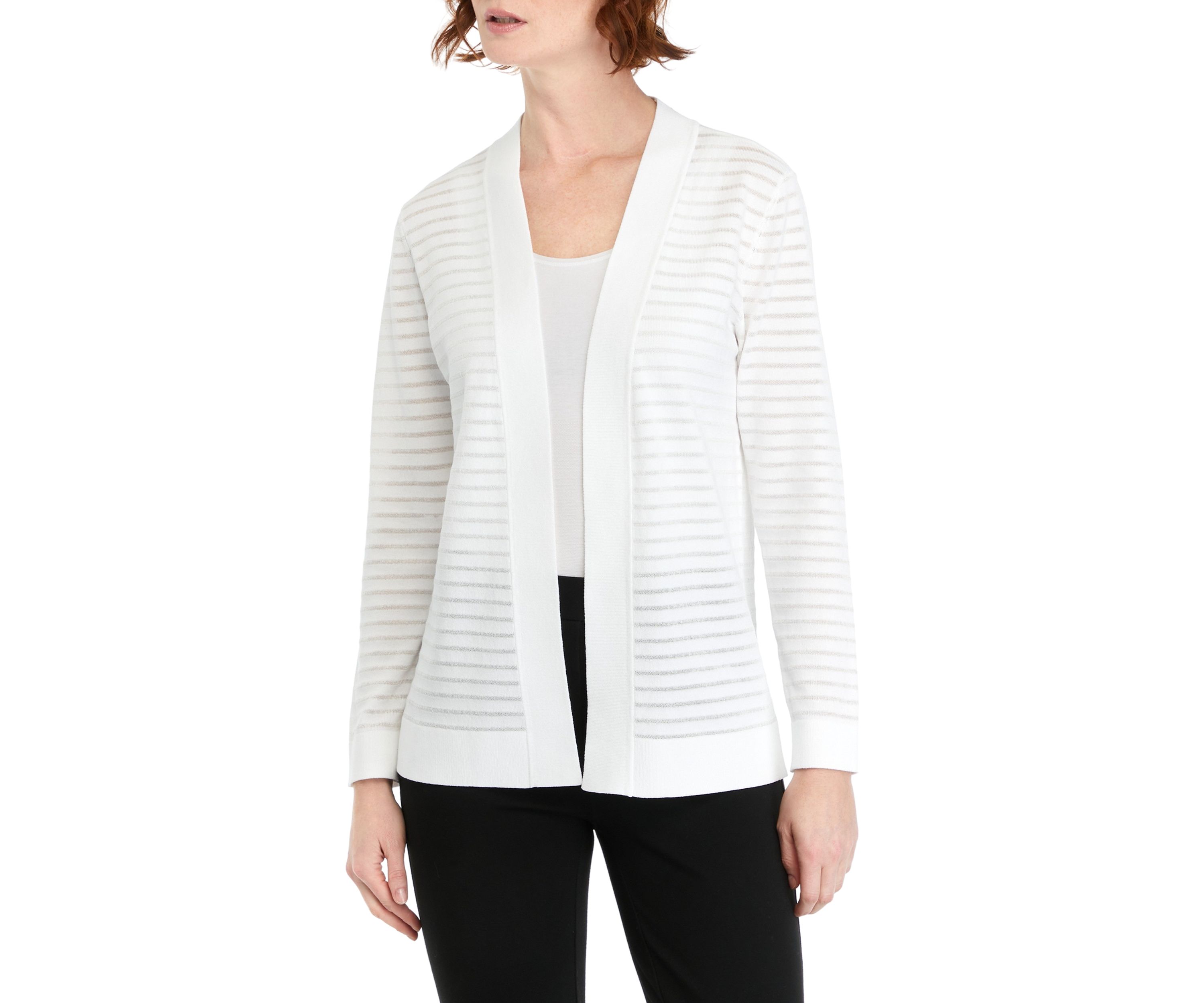 Womens Sheer Stripe Cardigan
