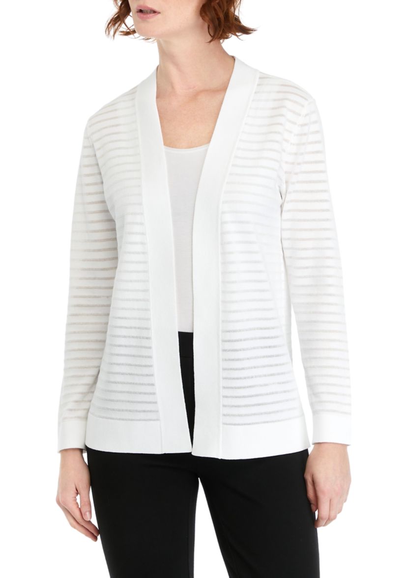 Womens Sheer Stripe Cardigan