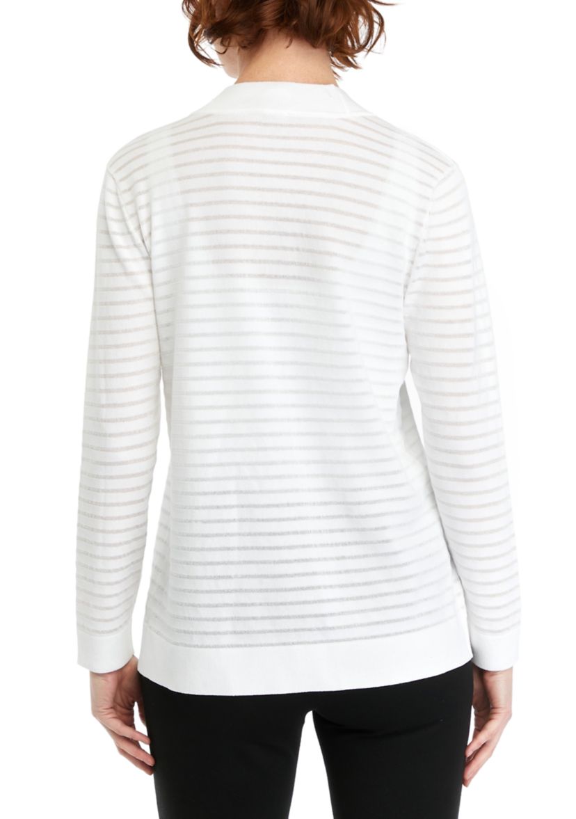Womens Sheer Stripe Cardigan