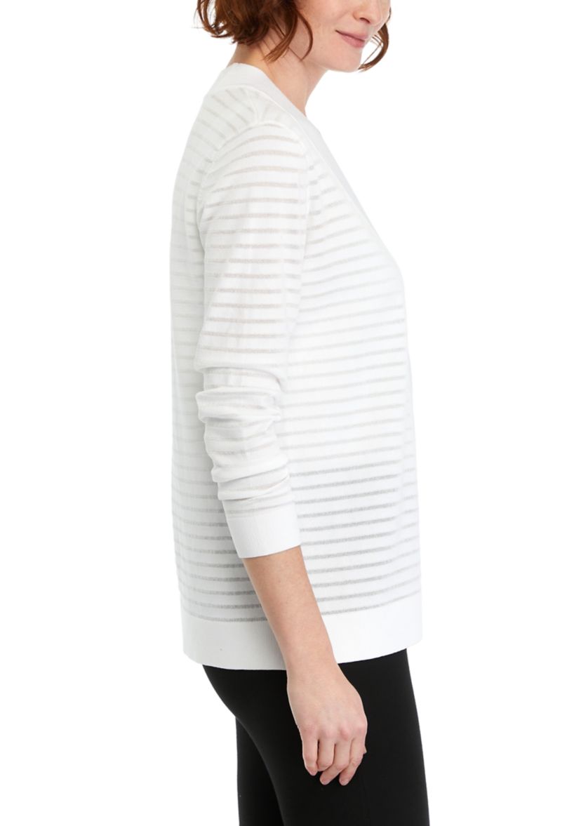 Womens Sheer Stripe Cardigan