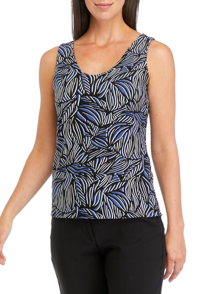 Petite Printed Reversible Scoop Neck Tank 