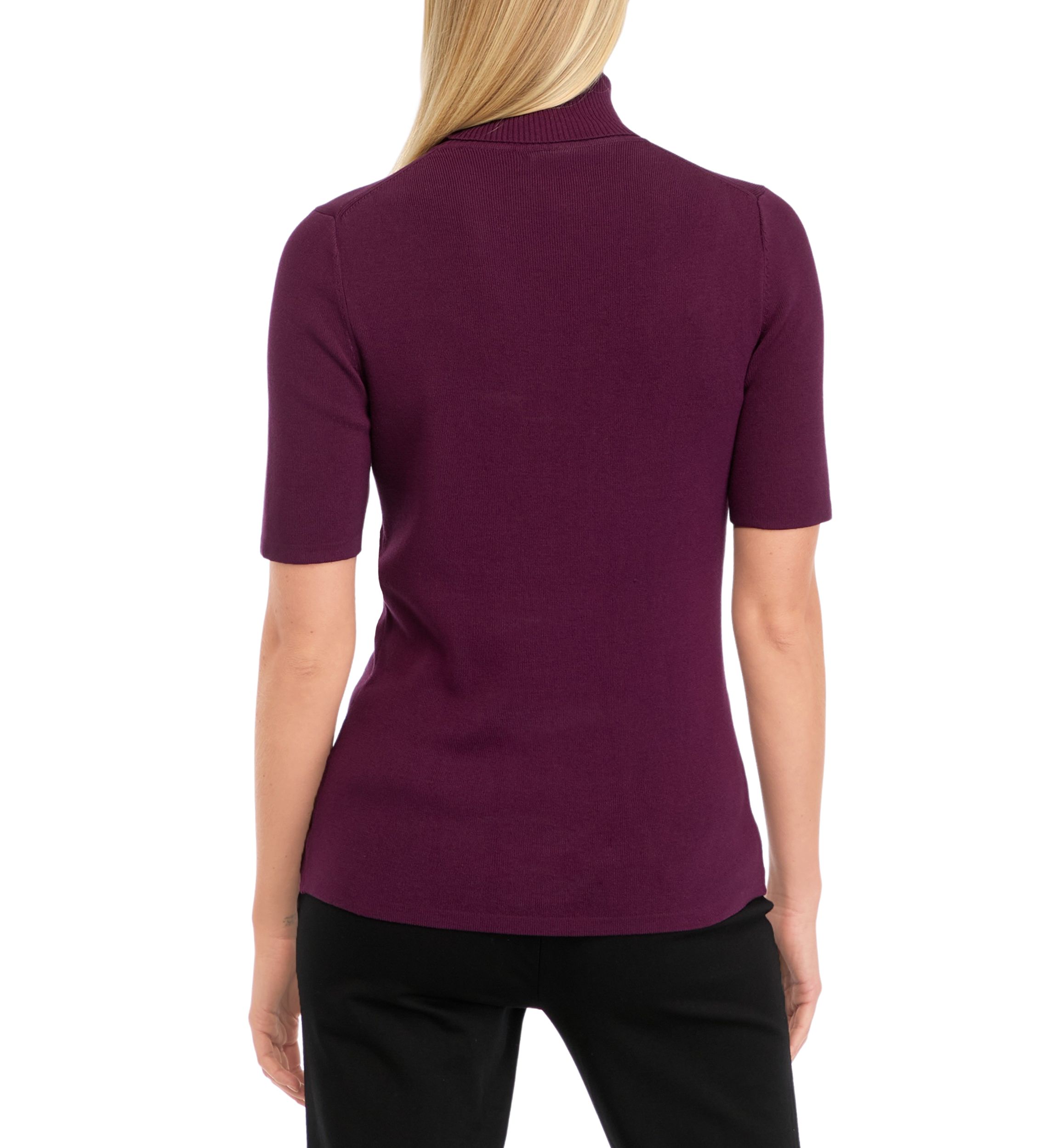 Womens Elbow Sleeve Turtleneck Sweater 