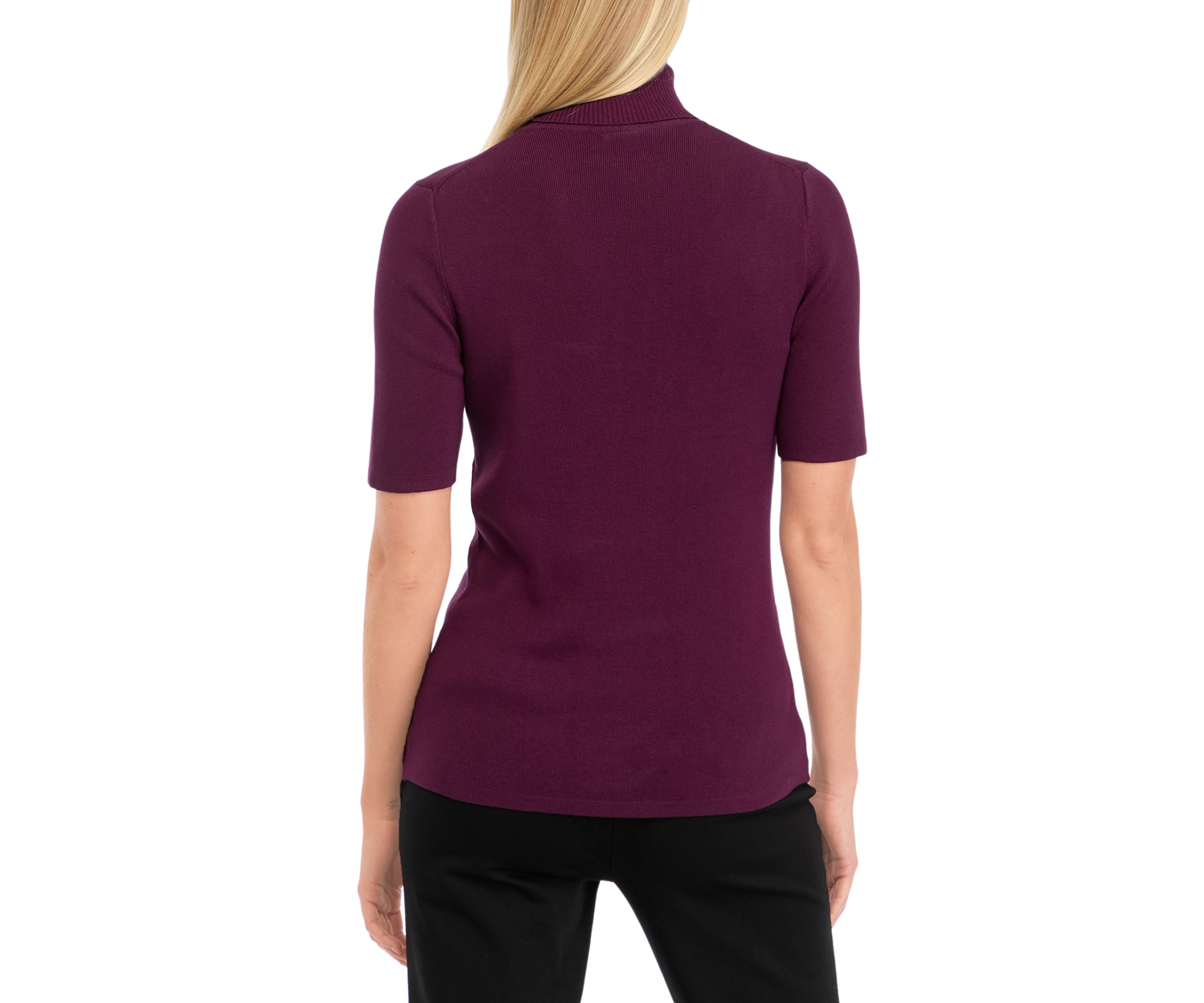 Womens Elbow Sleeve Turtleneck Sweater 