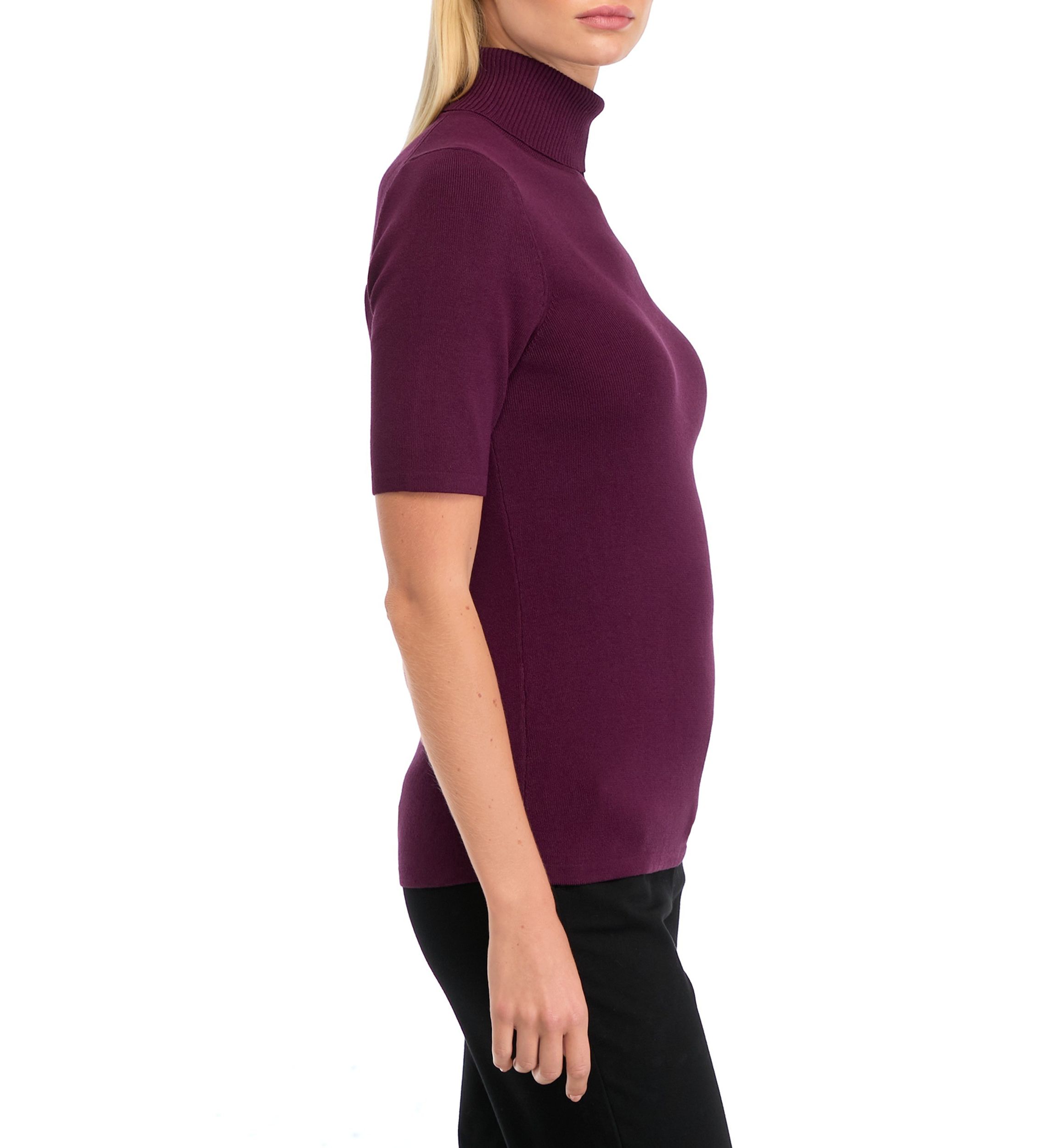 Womens Elbow Sleeve Turtleneck Sweater 