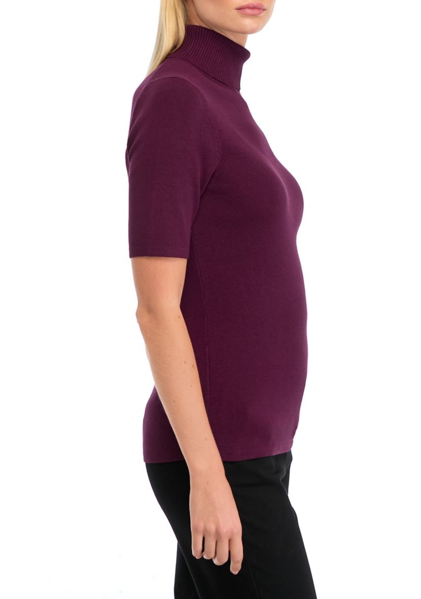 Womens Elbow Sleeve Turtleneck Sweater 