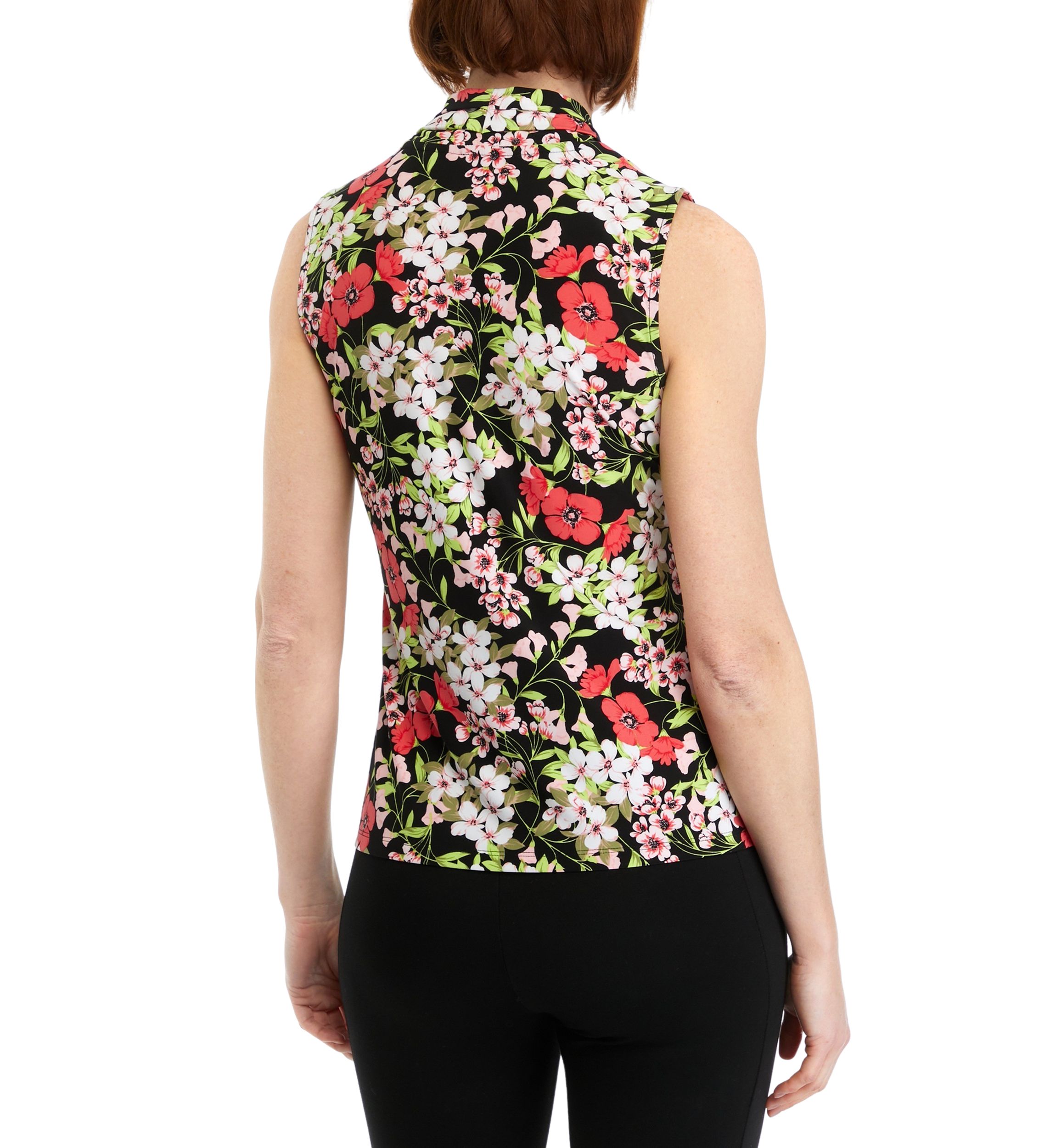 Womens Printed Triple Pleat Top