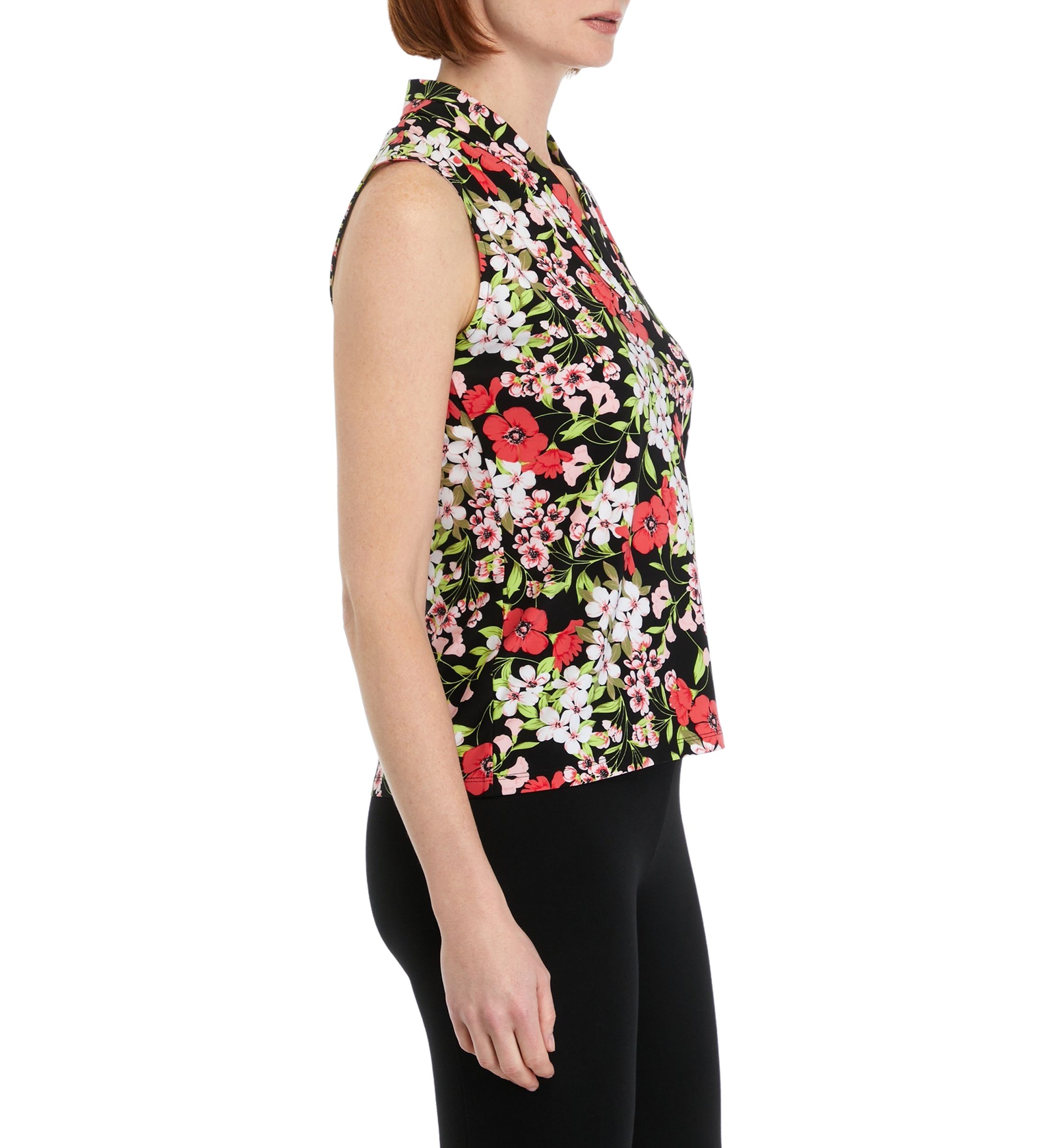 Womens Printed Triple Pleat Top