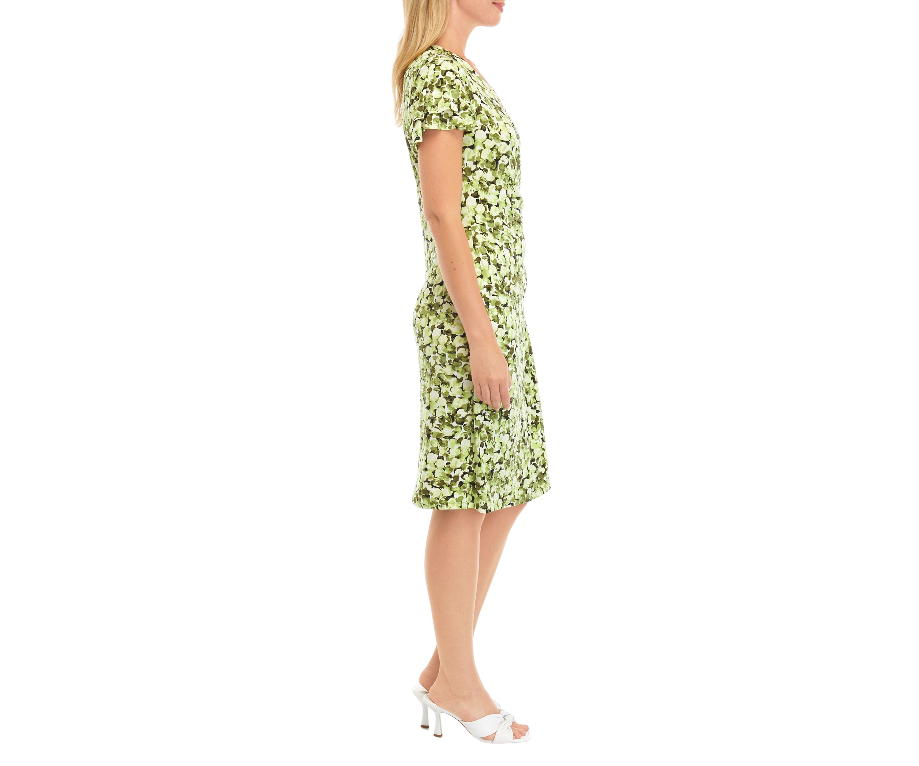 Womens Flutter Sleeve Wrap Dress