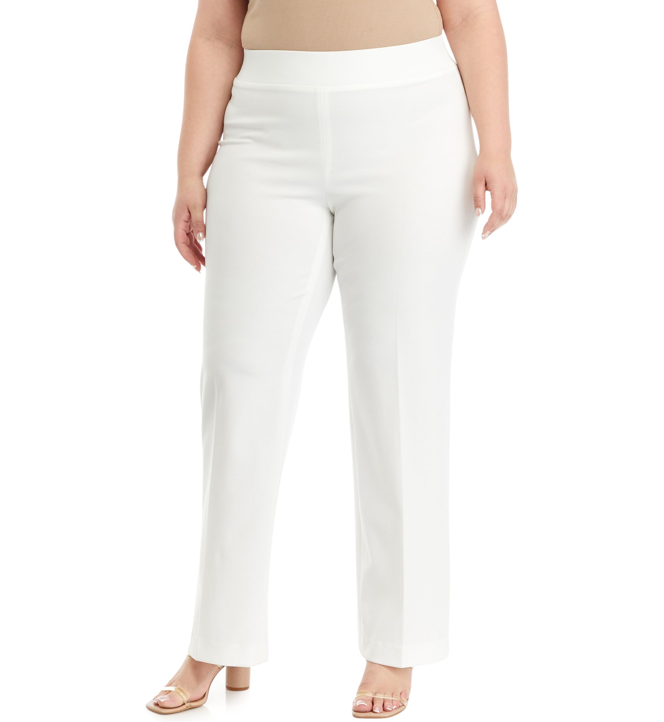 Plus Size Pull On Wide Leg Pants