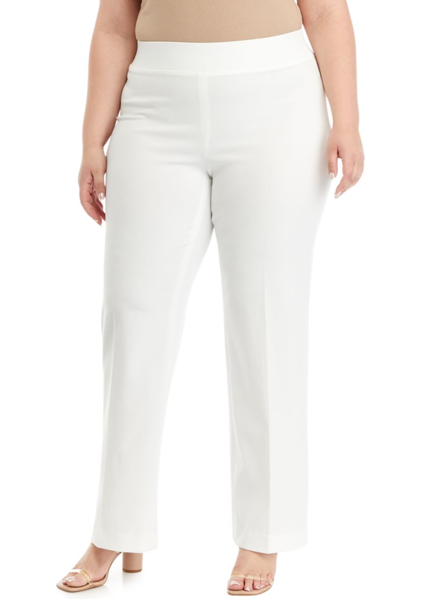 Plus Size Pull On Wide Leg Pants