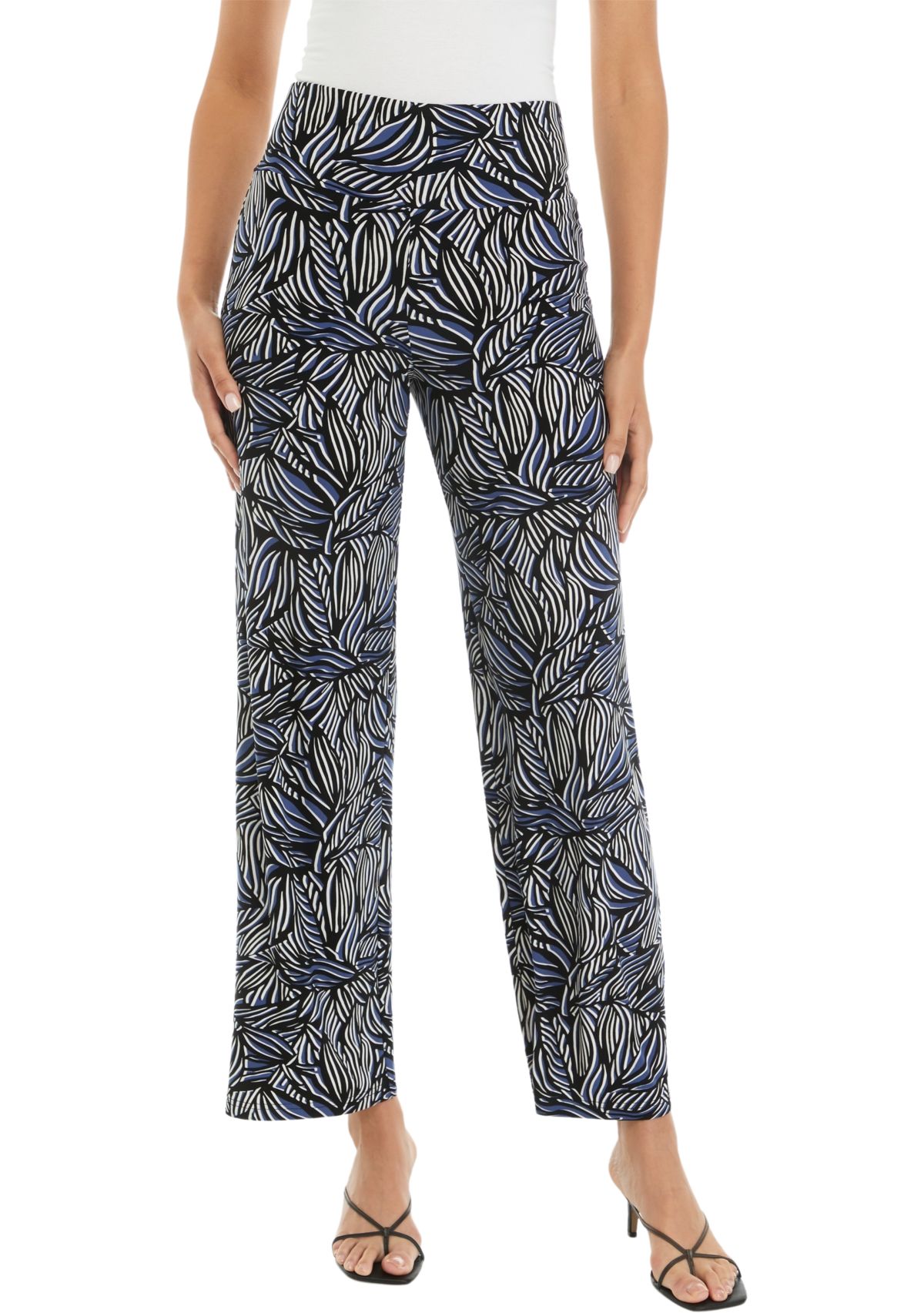 Womens Printed Pull On Flare Pants