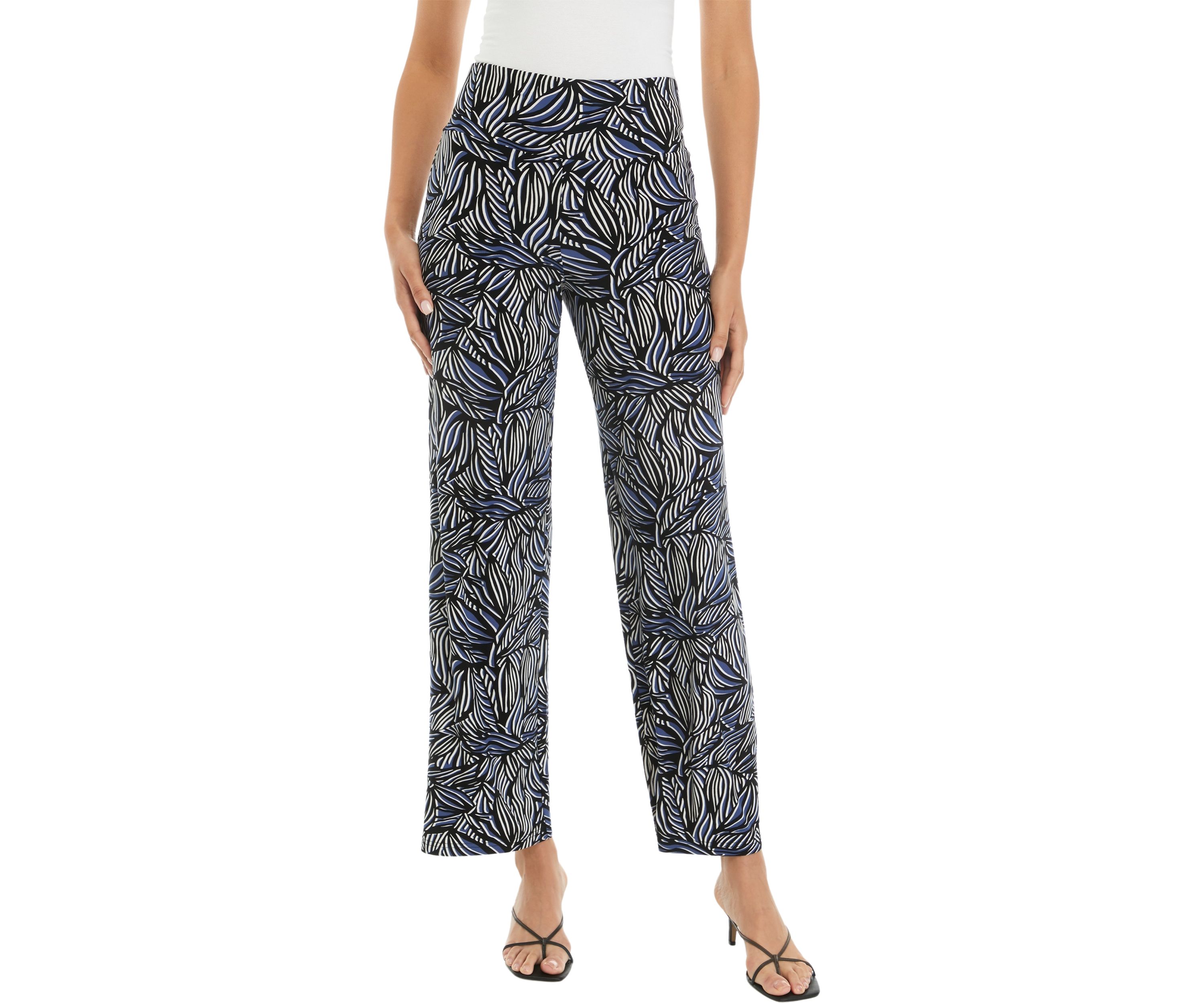 Womens Printed Pull On Flare Pants