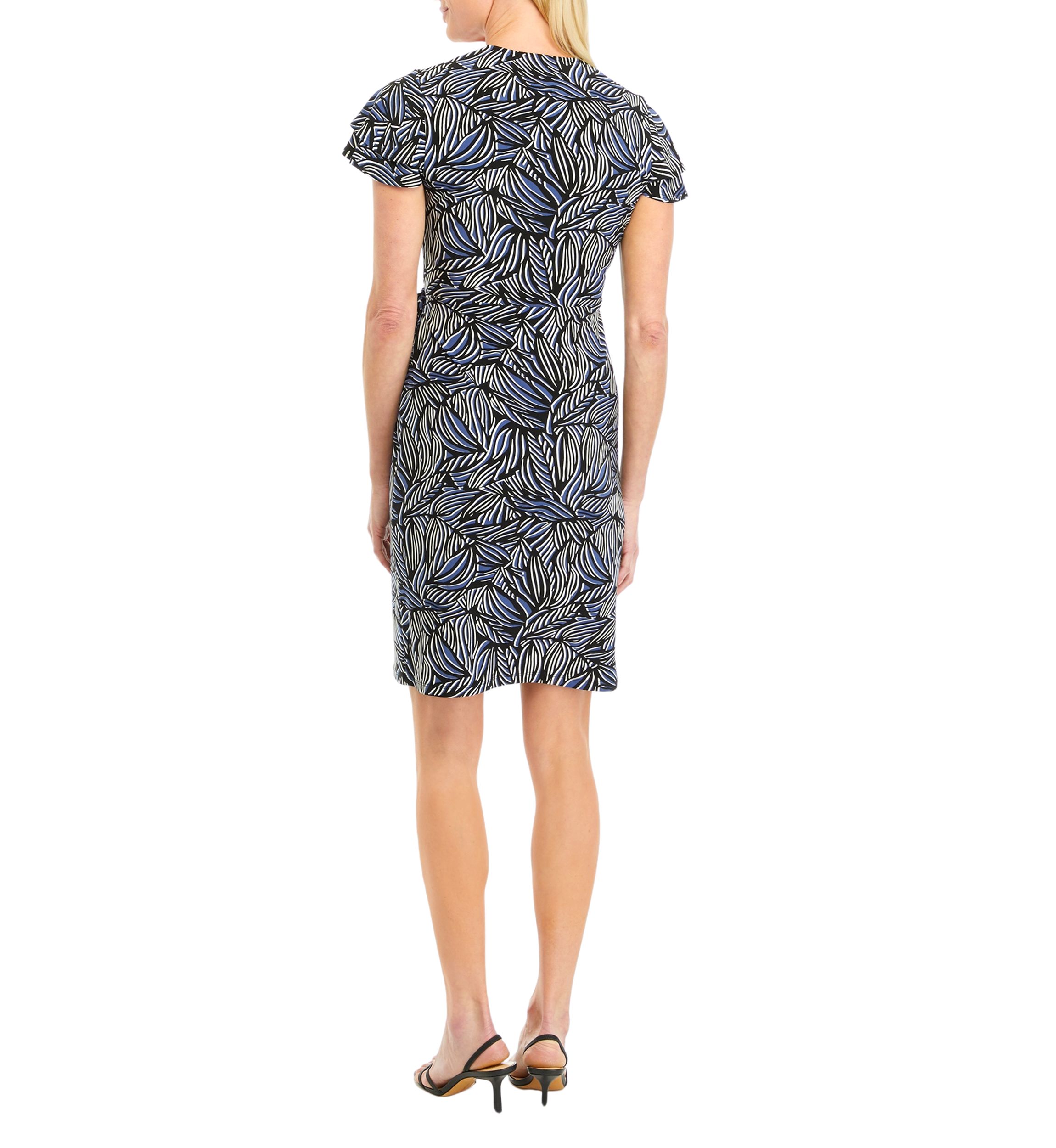 Petite Flutter Sleeve Wrap Dress