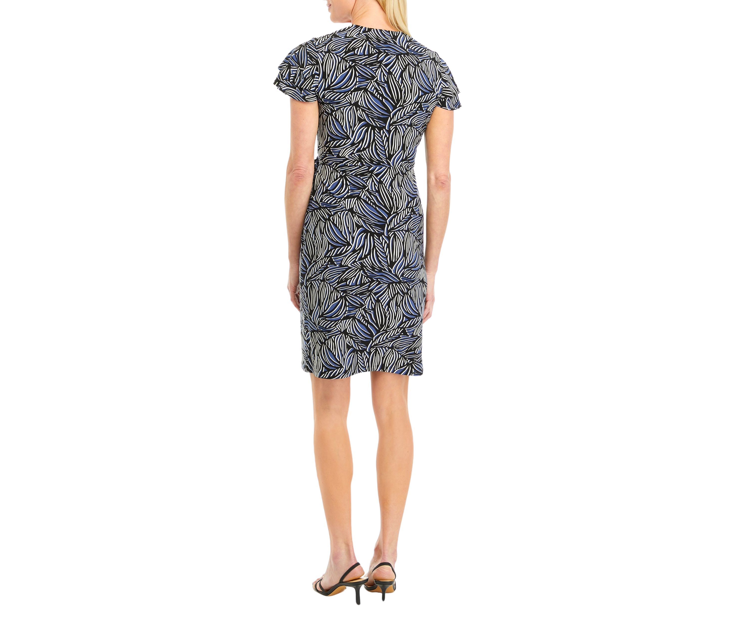 Petite Flutter Sleeve Wrap Dress