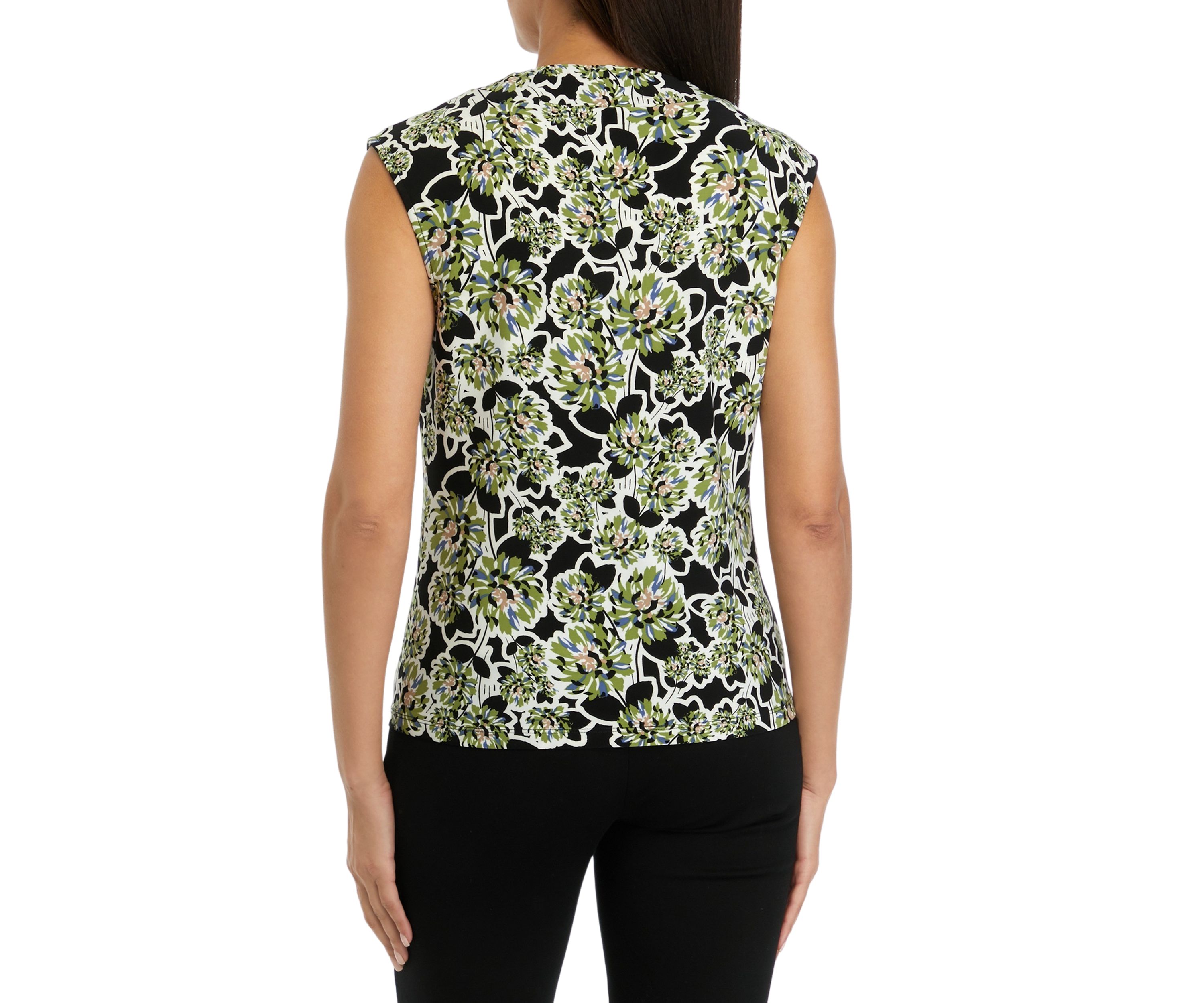 Womens Printed Cowl Neck Top