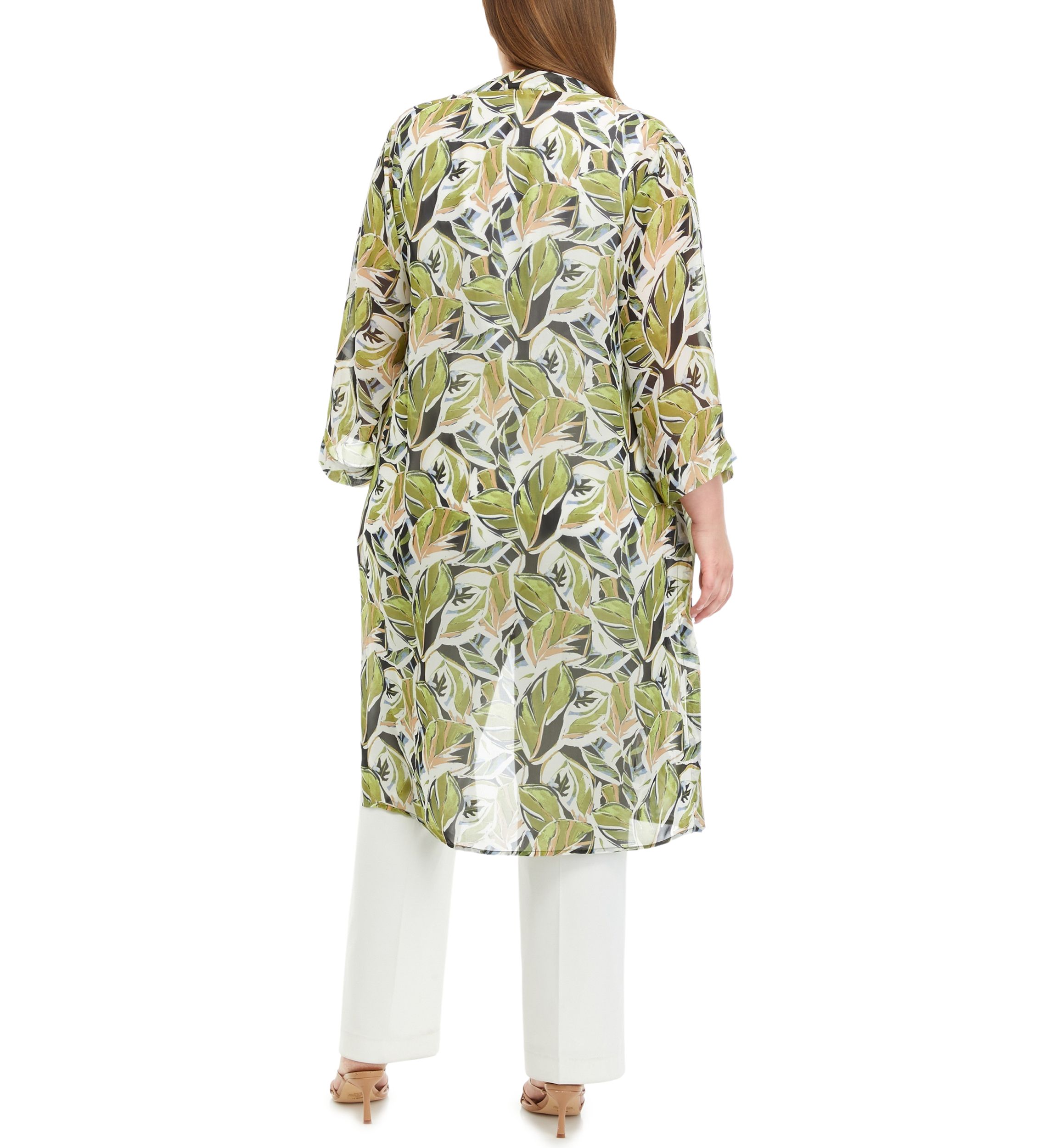 Plus Size Long Sleeve Duster with Side Slits 