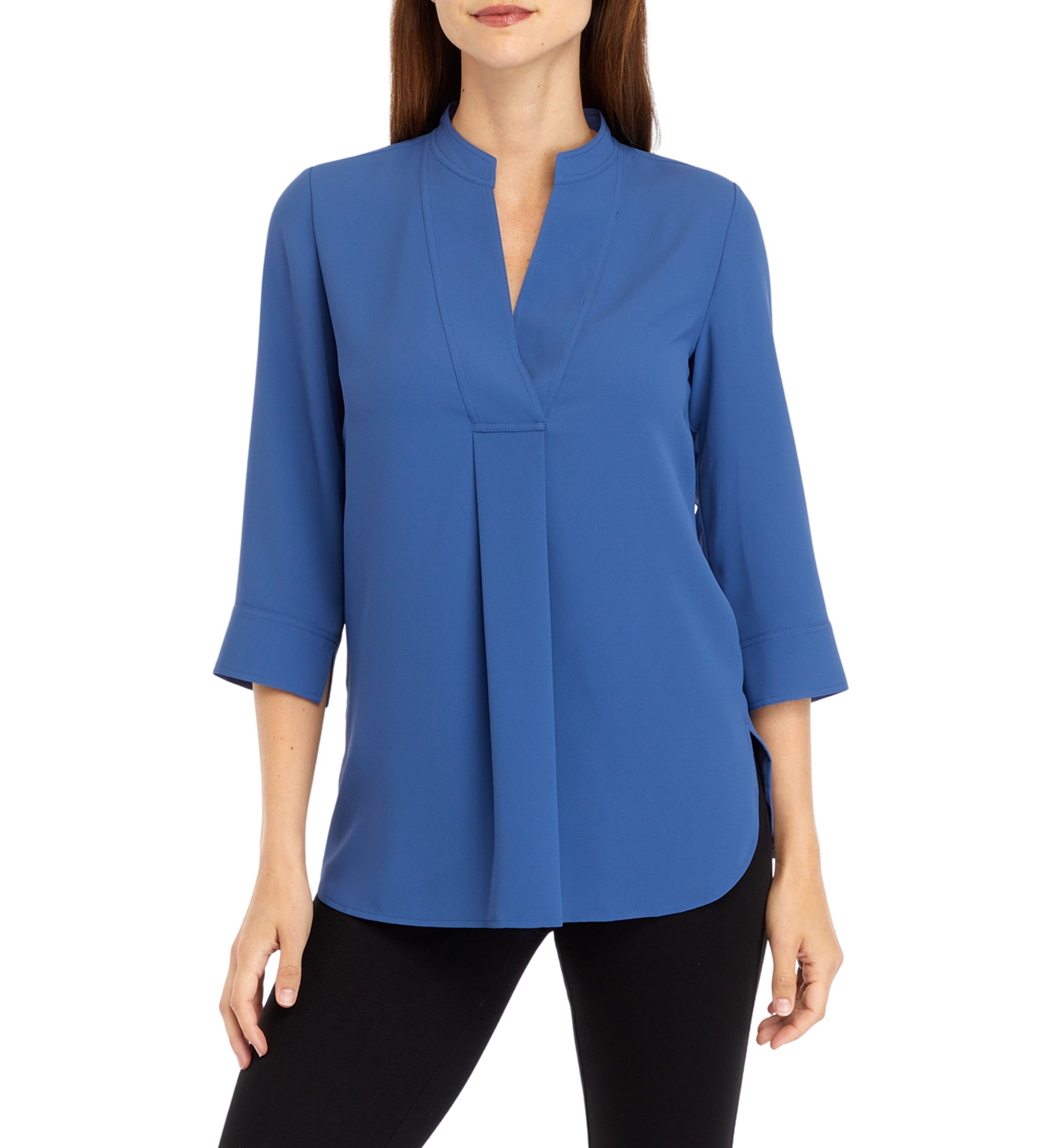 Womens 3/4 Sleeve V-Neck Tunic Top