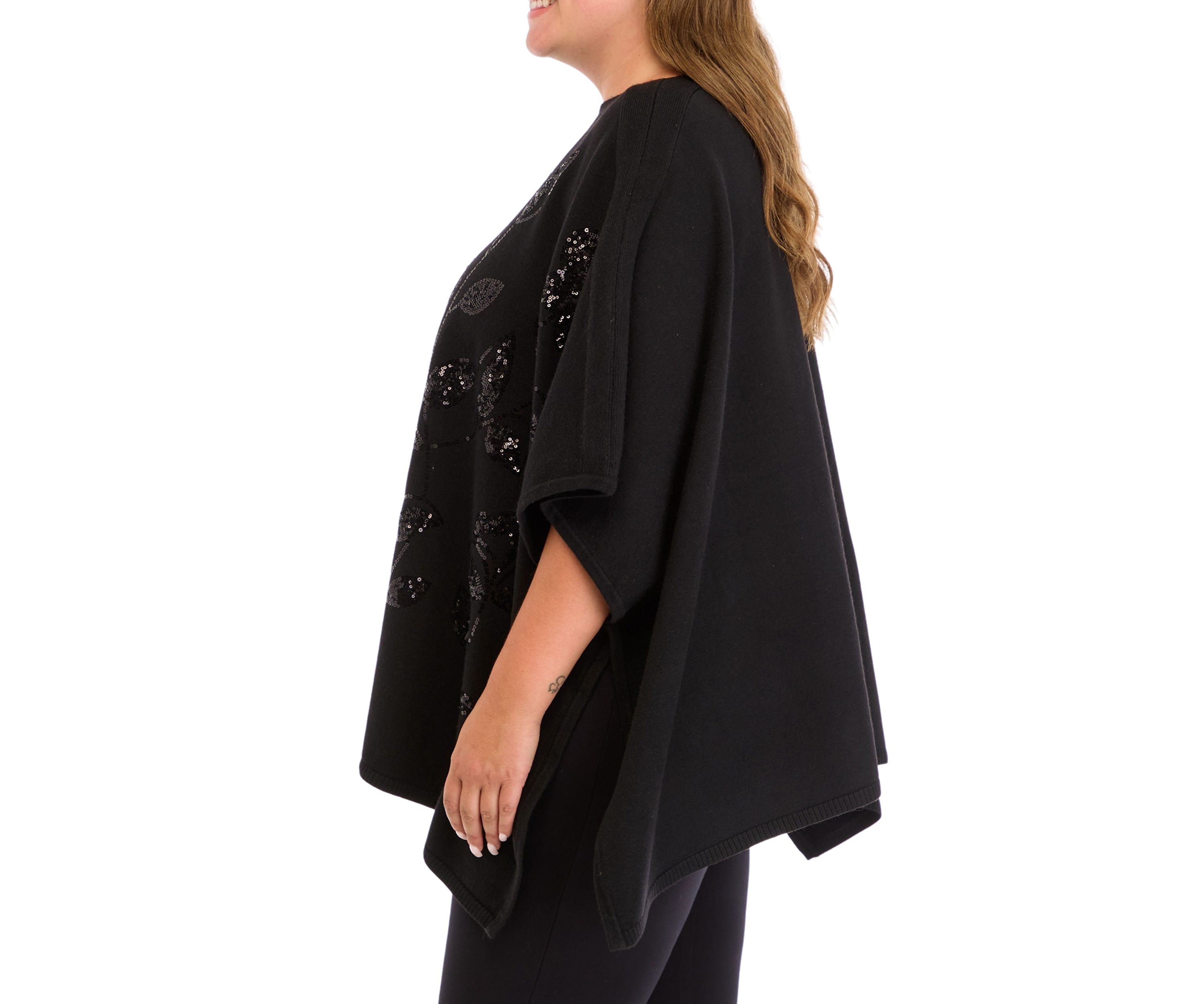 Plus Size Kimono Sleeve Sequin Top 