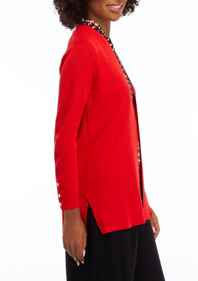 Womens Carmel Self Edge Kissing Front Cardigan