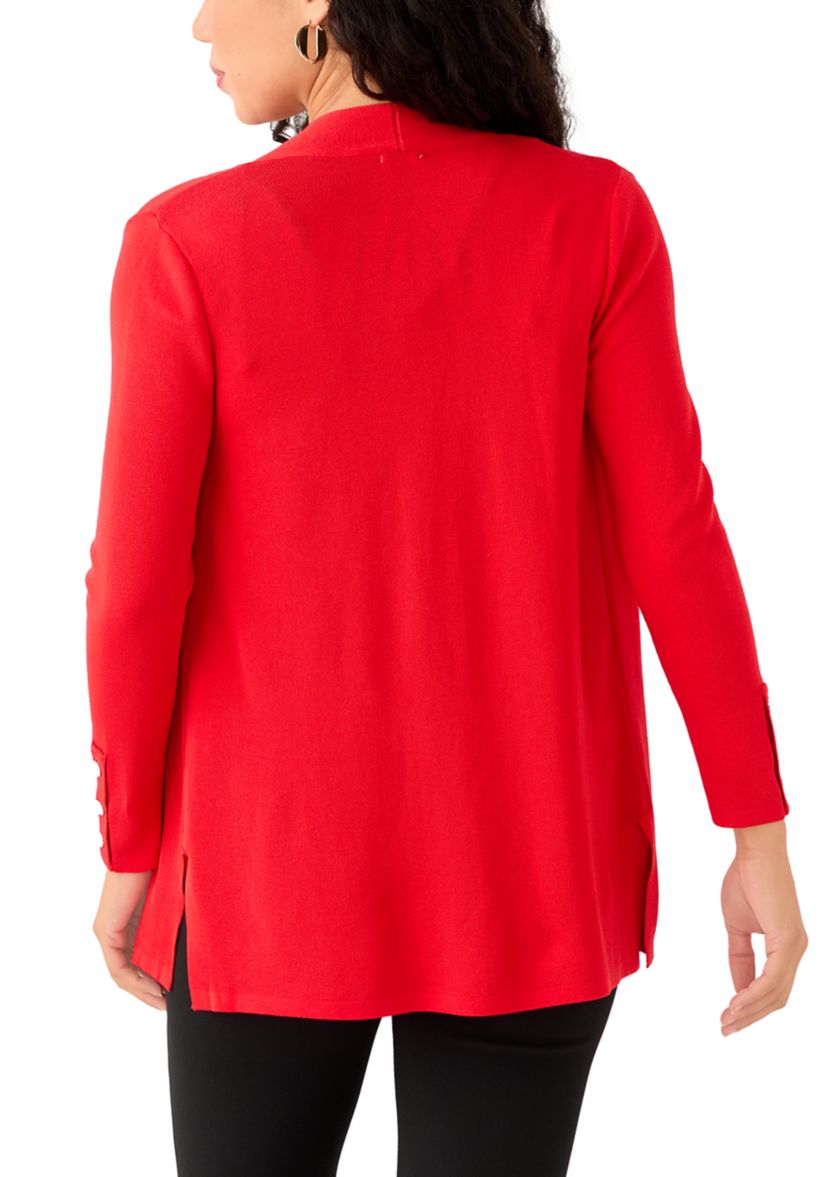 Petite Carmel Self Edge Kissing Front Cardigan