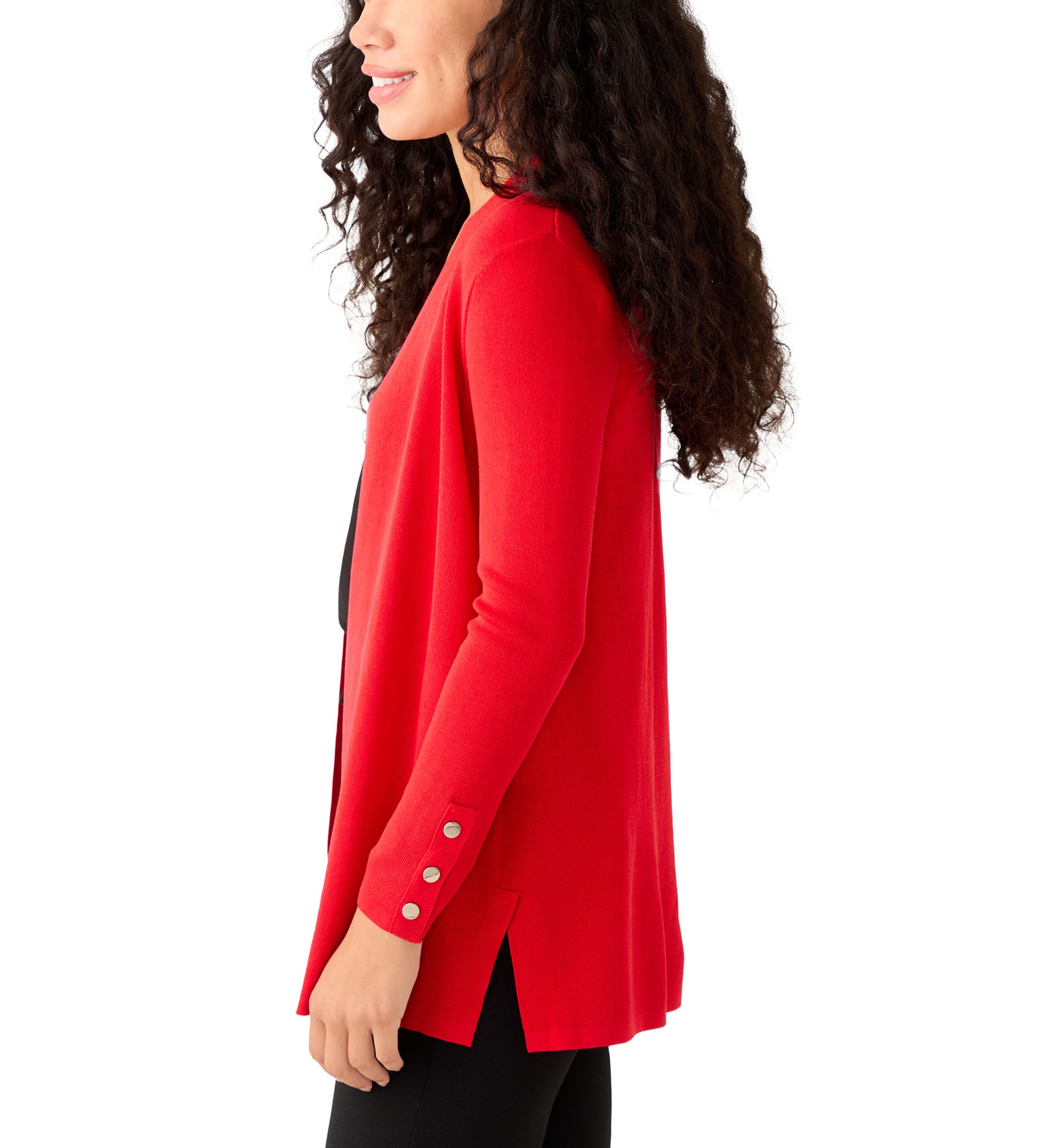 Petite Carmel Self Edge Kissing Front Cardigan
