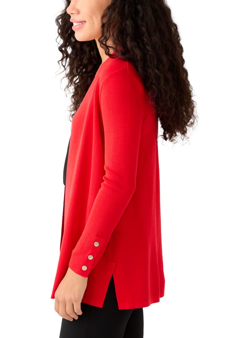 Petite Carmel Self Edge Kissing Front Cardigan