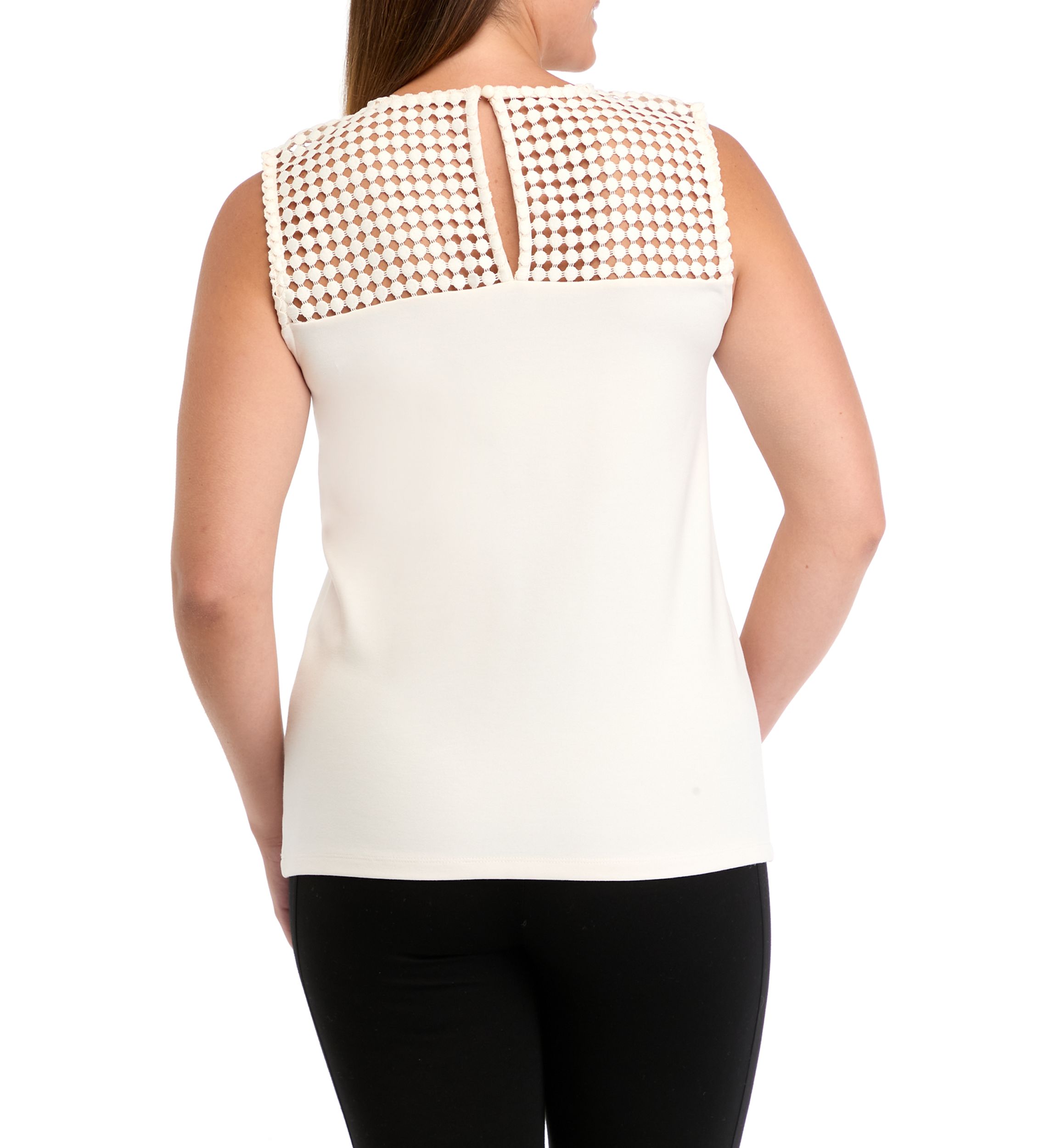 Womens Serenity Knit Lace Yoke Tank Top