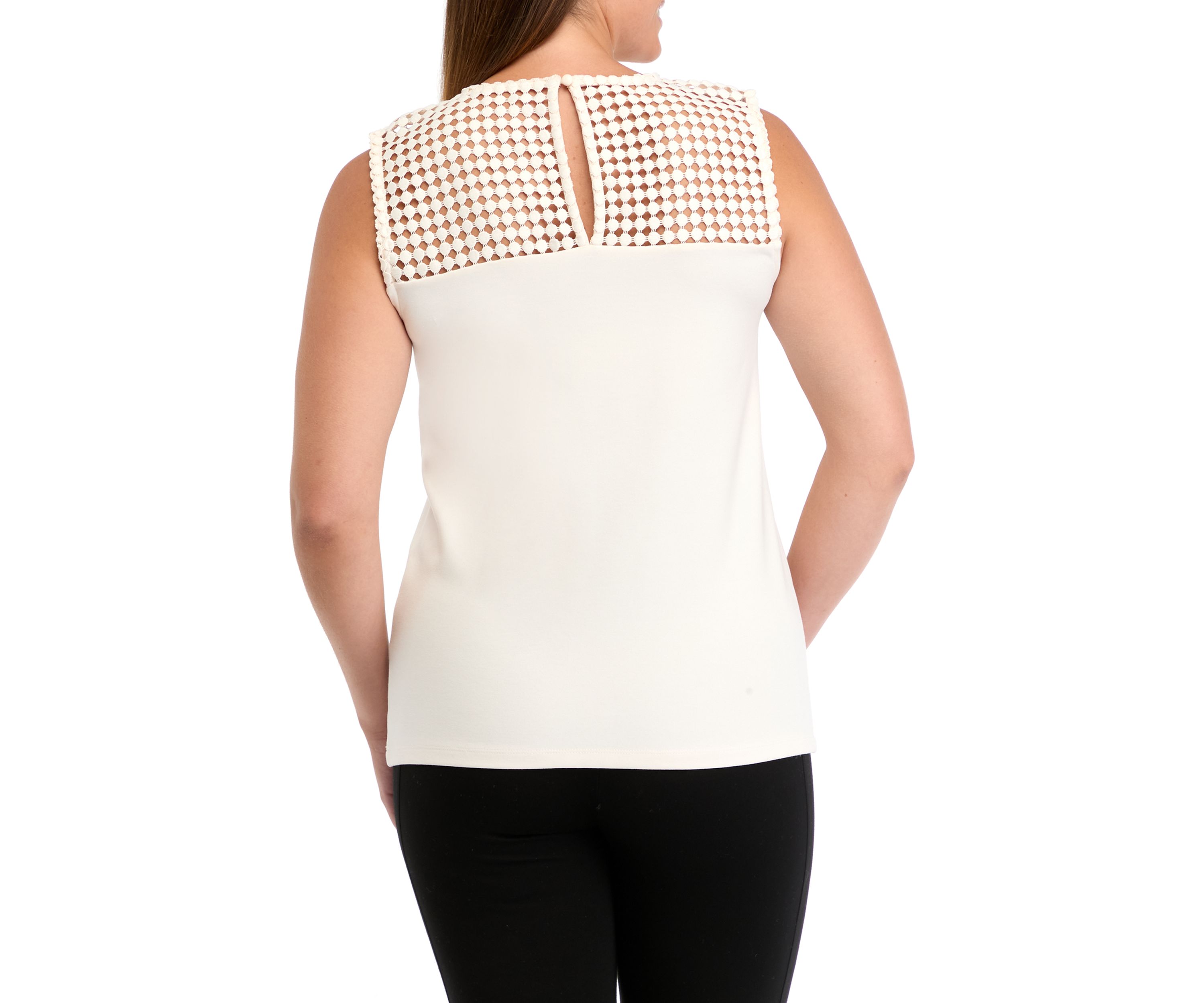 Womens Serenity Knit Lace Yoke Tank Top