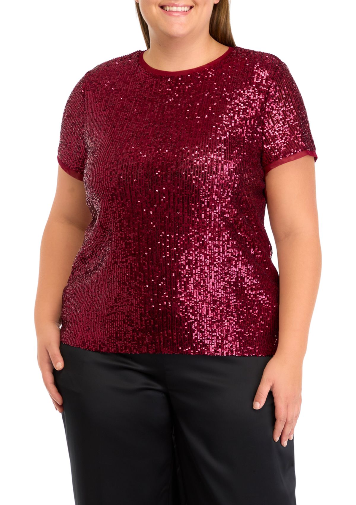Plus Size Sequin Top 
