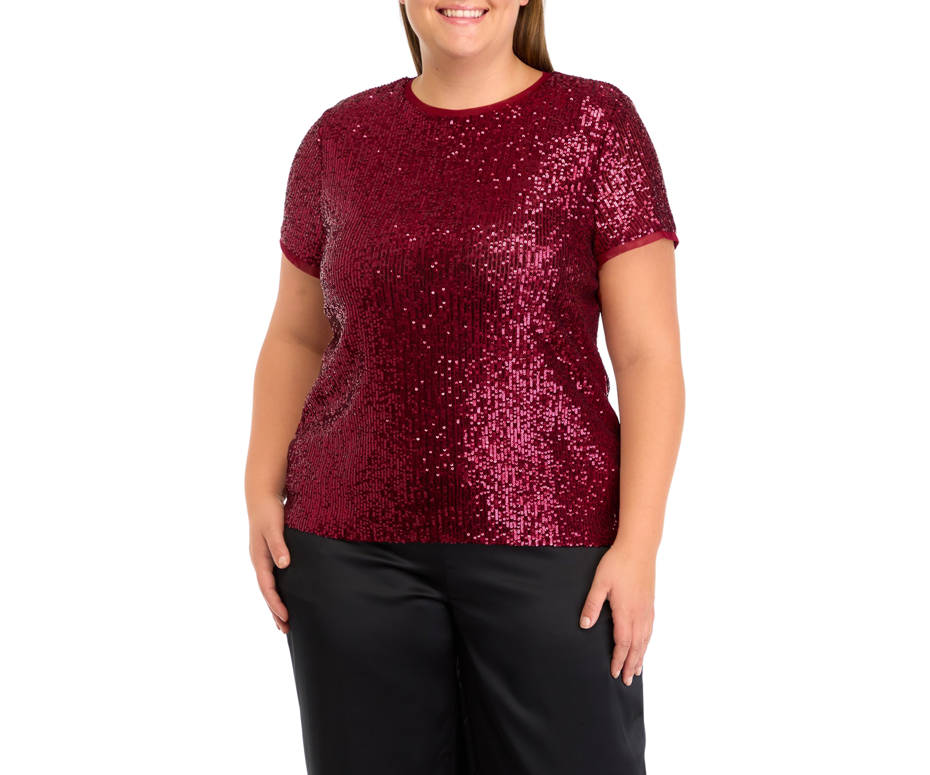 Plus Size Sequin Top 