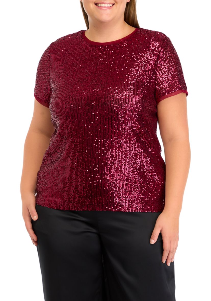 Plus Size Sequin Top 