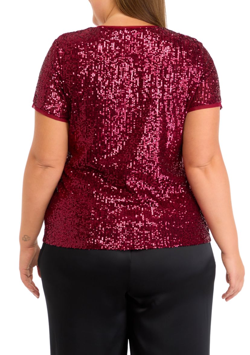 Plus Size Sequin Top 