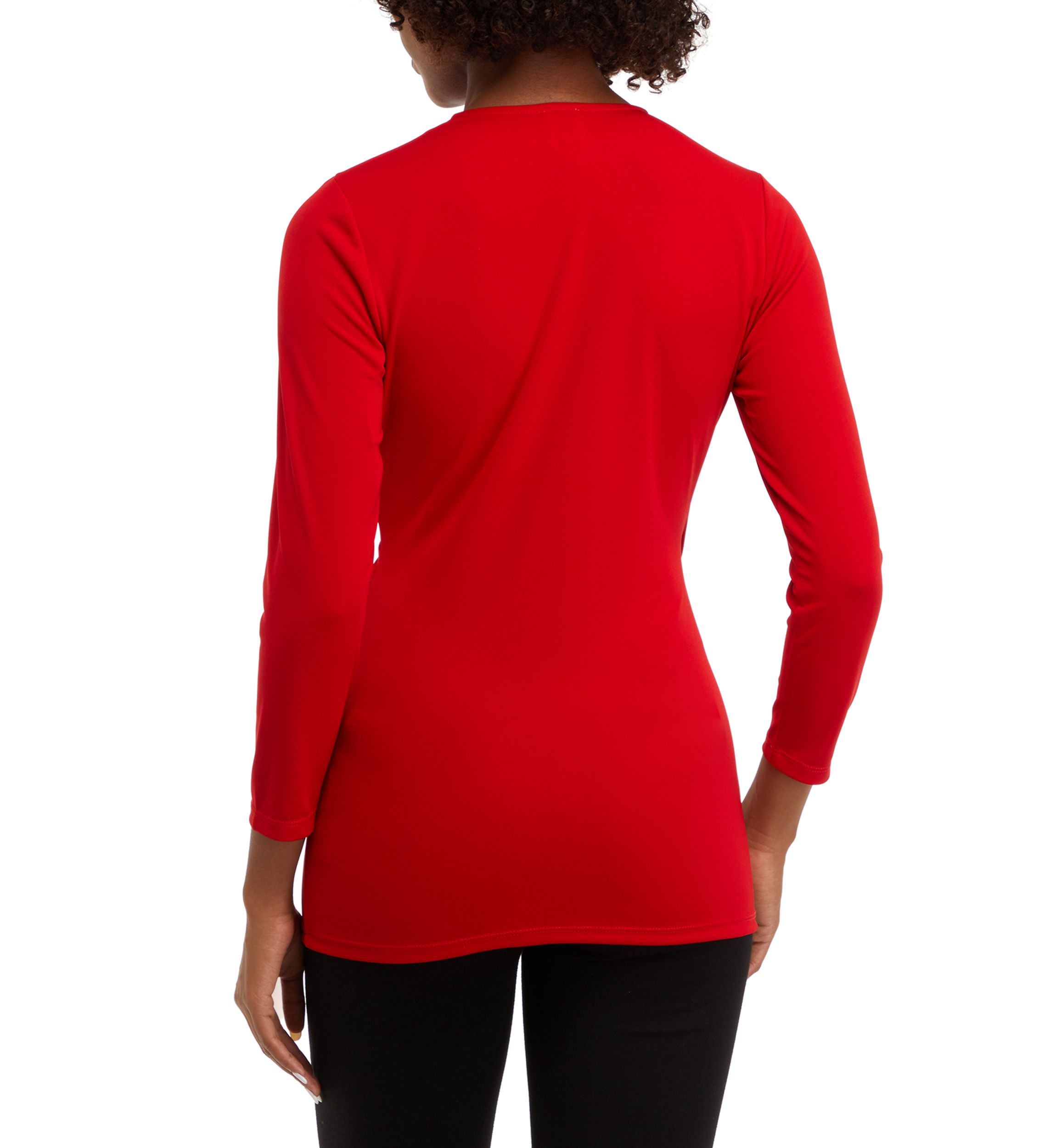 Womens Matte Jersey 3/4 Sleeve Wrap Top with Asymmetric Trim