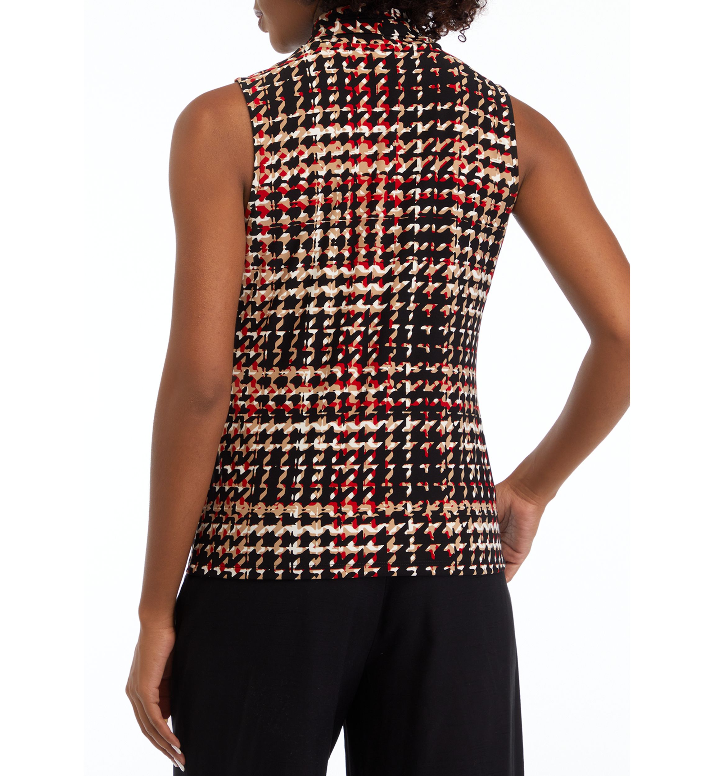 Womens Printed Triple Pleat Top
