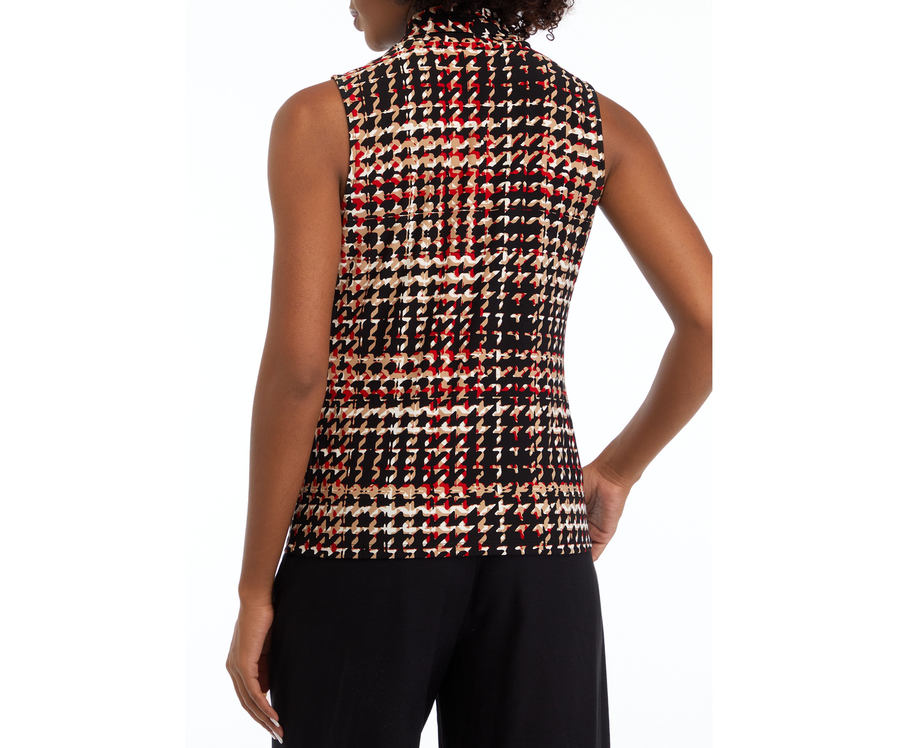 Petite Printed Triple Pleat Top