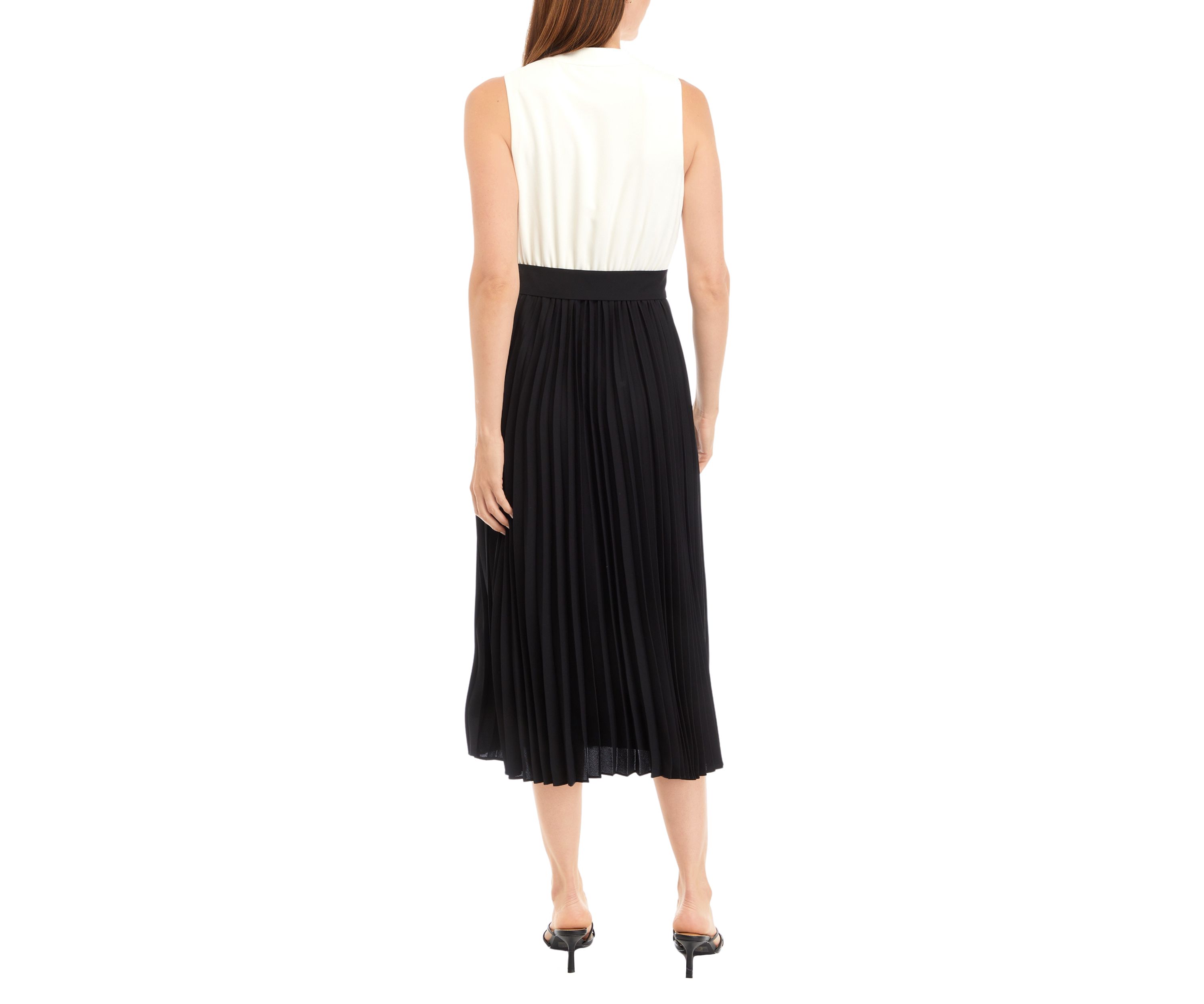 Womens Sleeveless Surplus with Pleated Skirt Dress