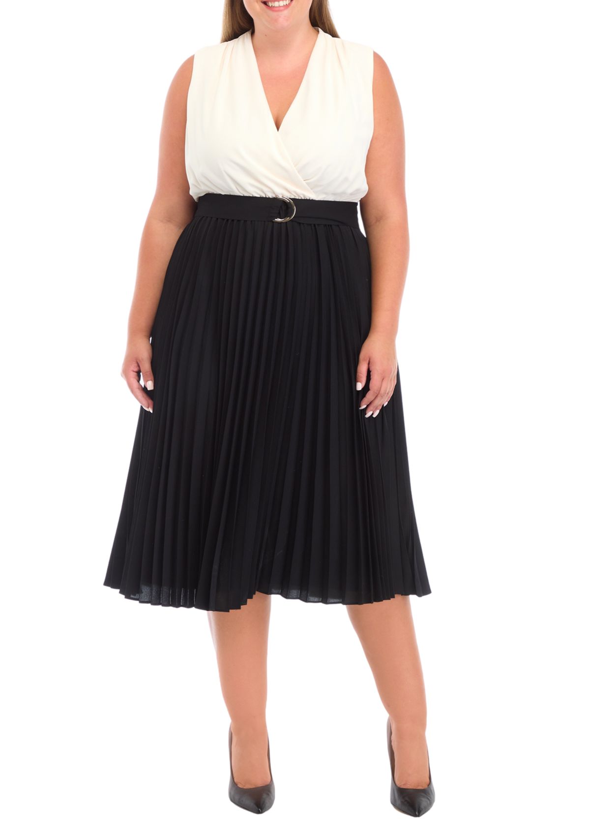 Womens Sleeveless Surplus Dress with Pleated 