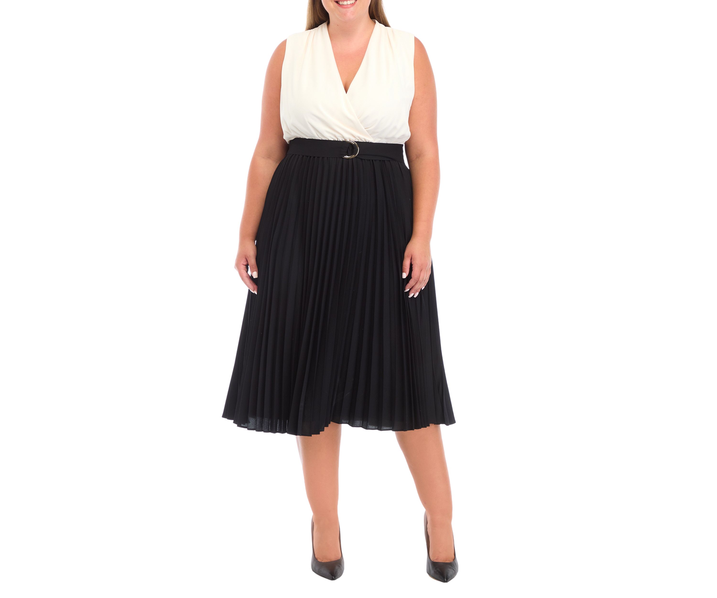 Womens Sleeveless Surplus Dress with Pleated 