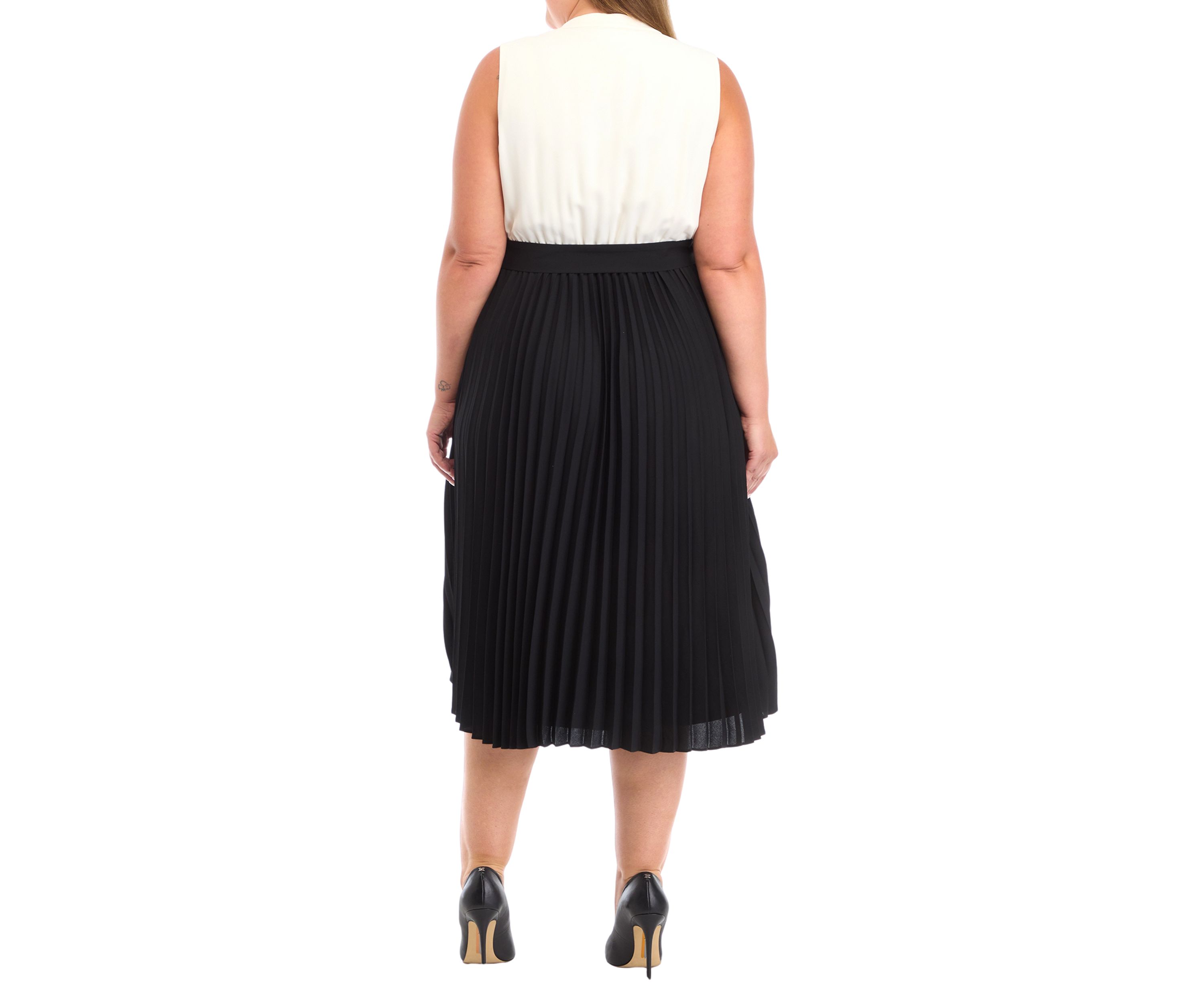 Womens Sleeveless Surplus Dress with Pleated 
