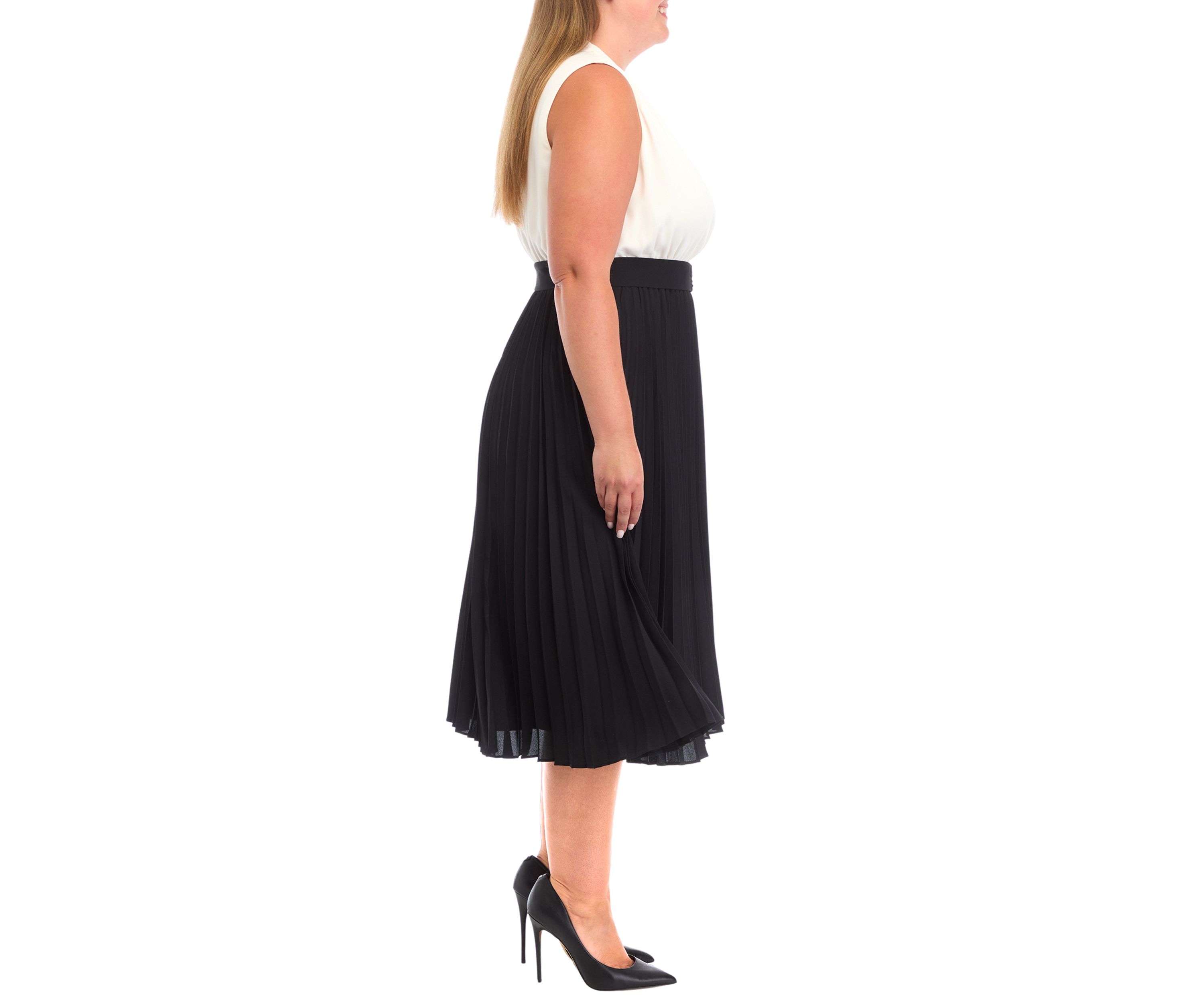 Womens Sleeveless Surplus Dress with Pleated 