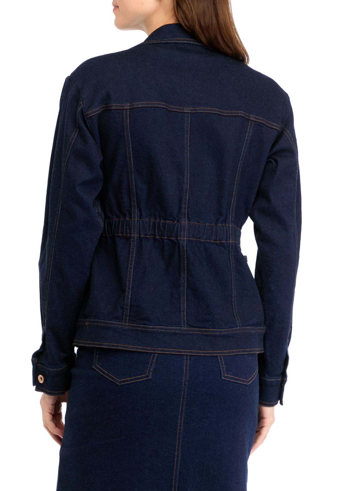 Womens Shirred Denim Jacket