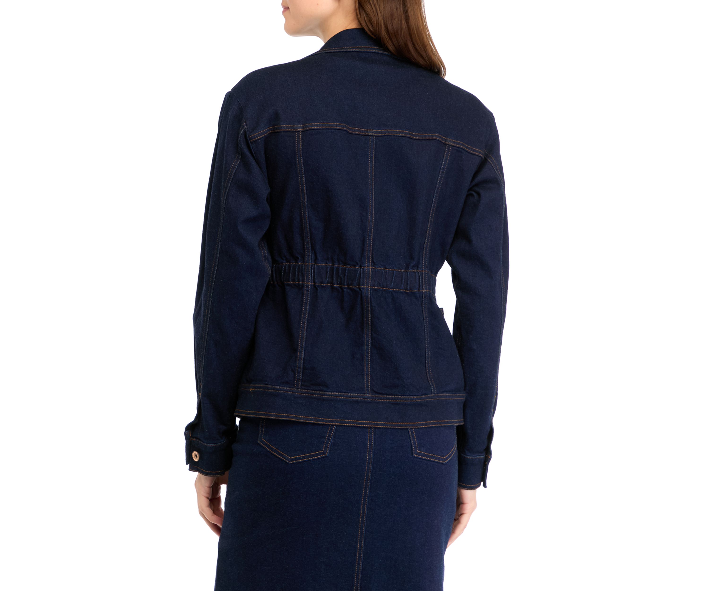 Womens Shirred Denim Jacket