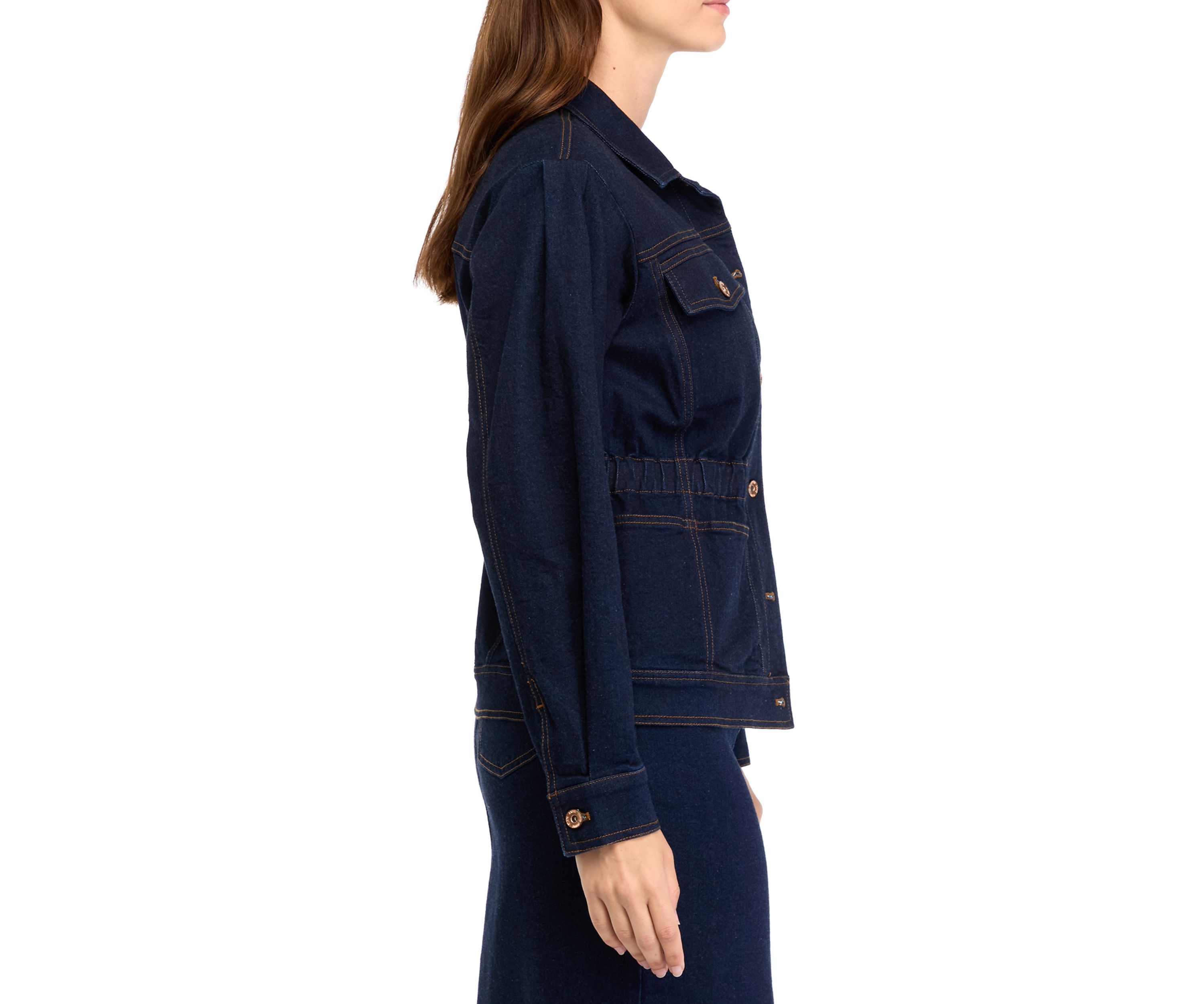 Womens Shirred Denim Jacket