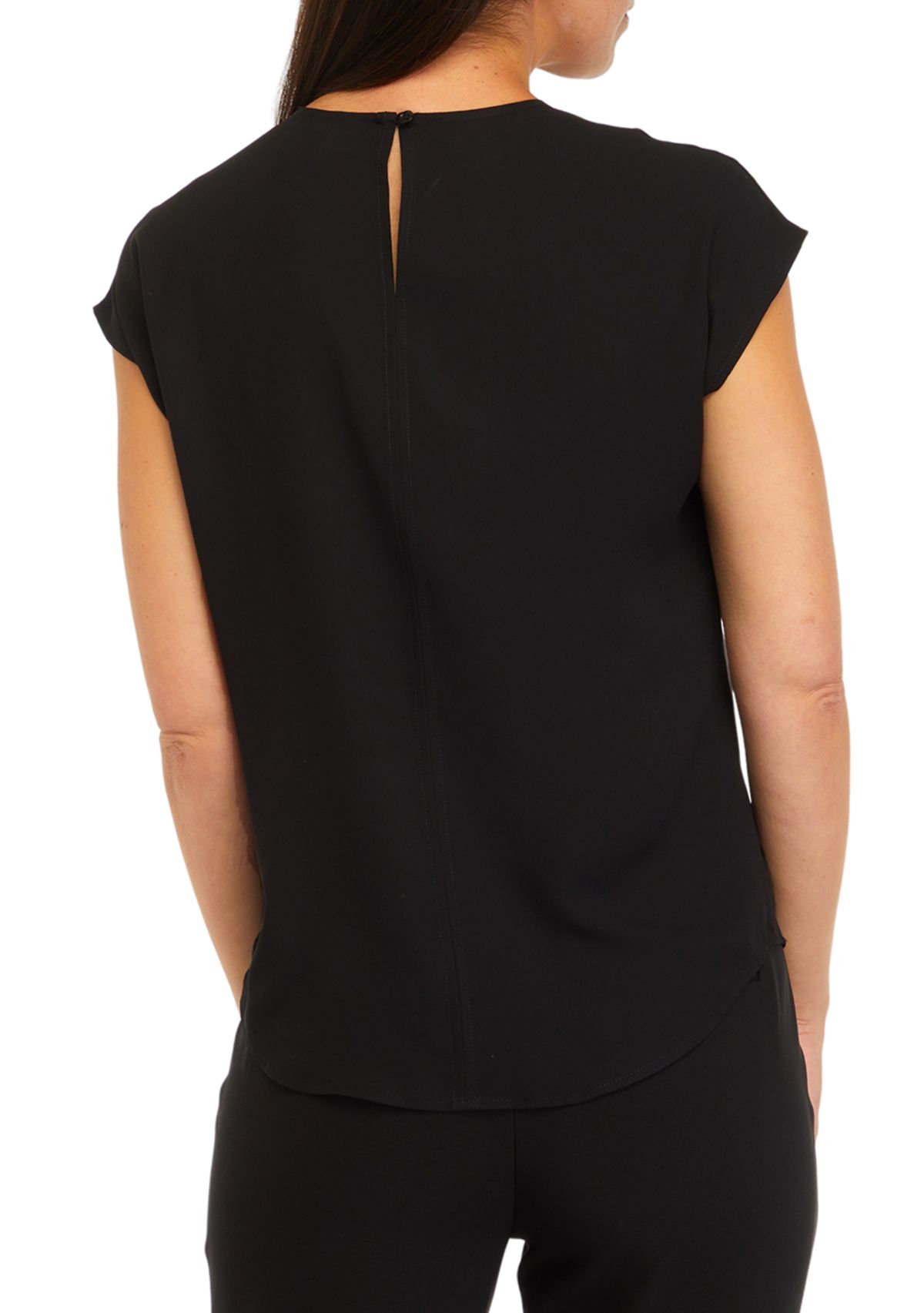 Womens Short Sleeve Blouse with Bateau Neck