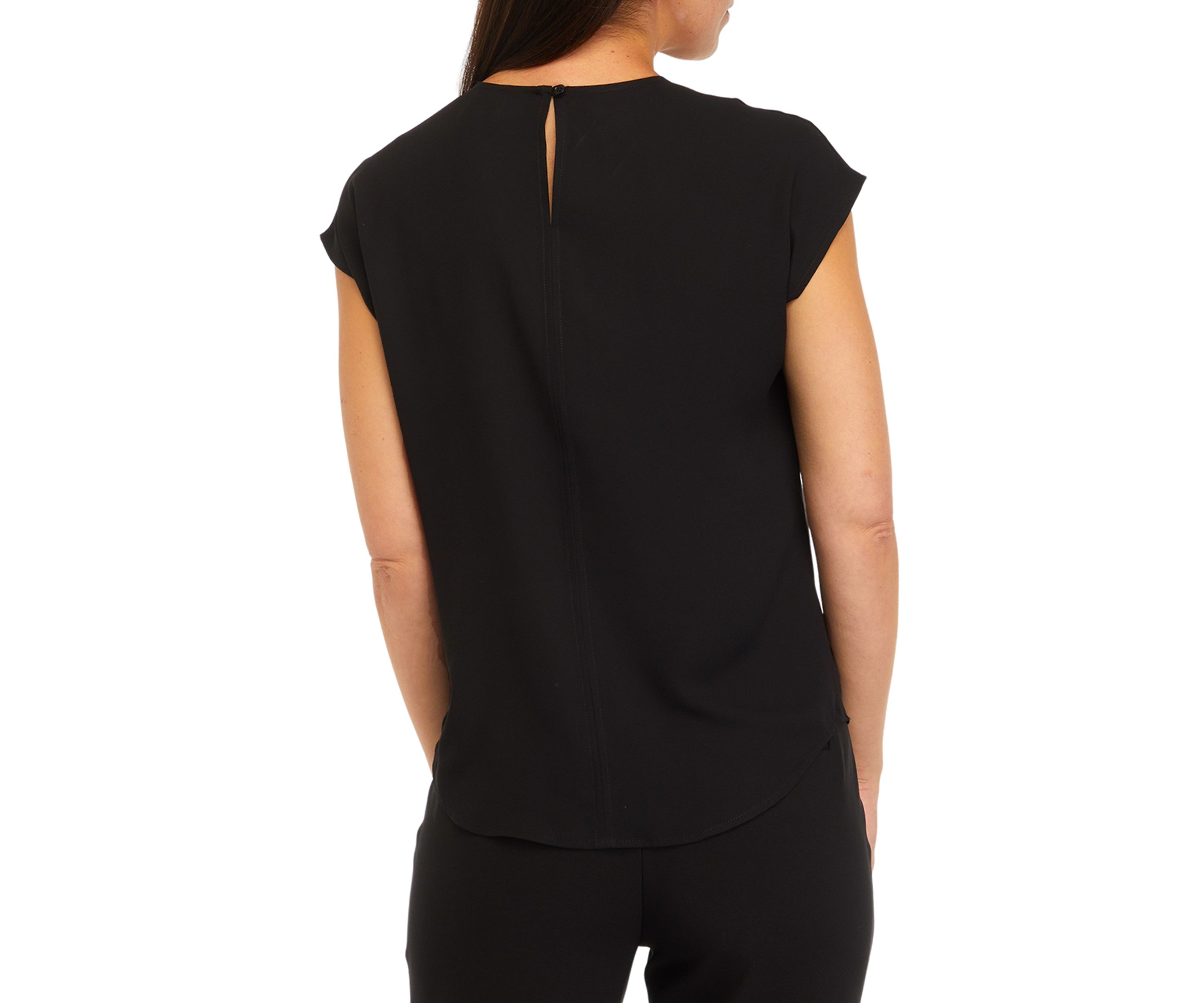 Womens Short Sleeve Blouse with Bateau Neck